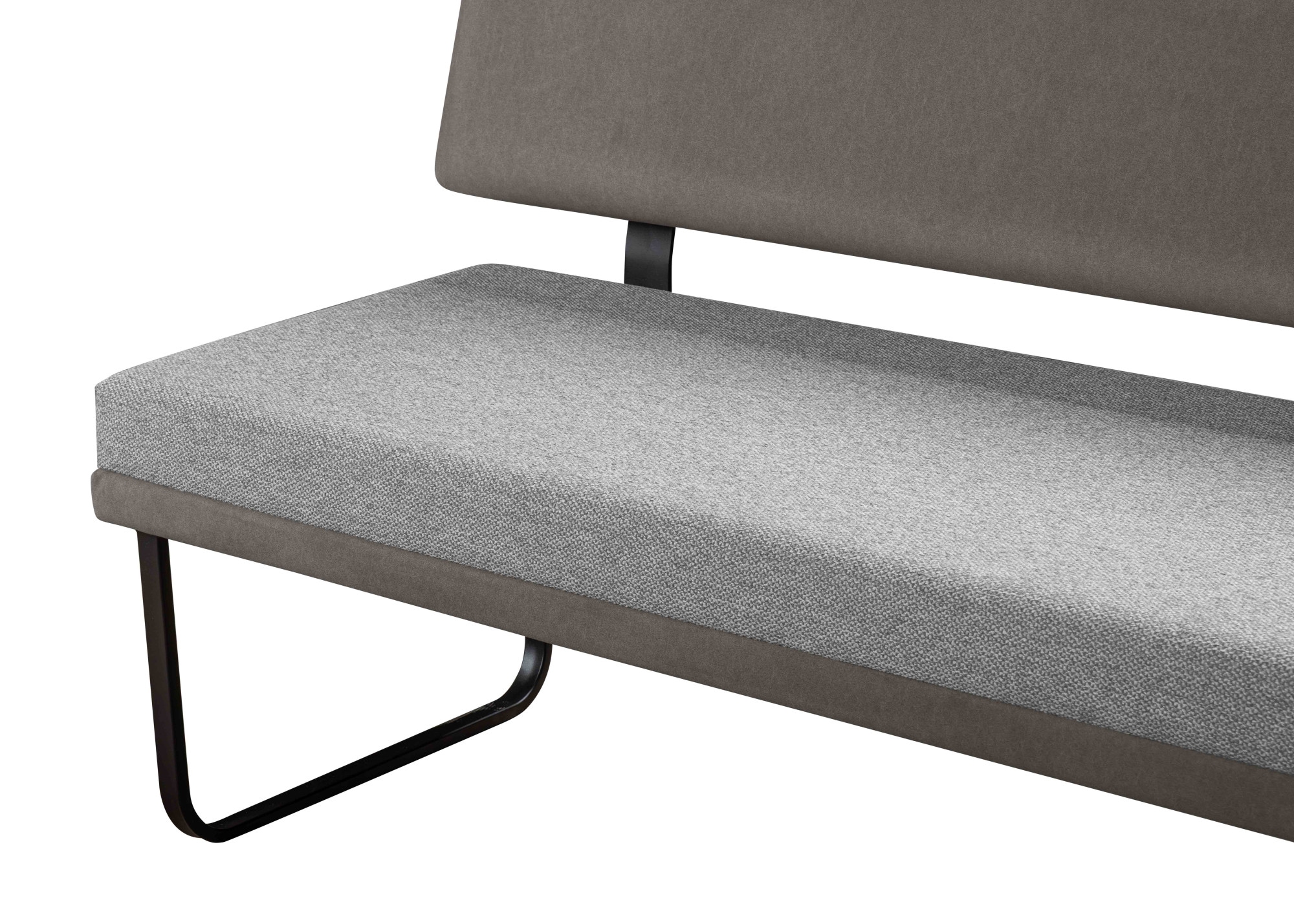 OTTO home Sitzbank »Gabi Esszimmerbank, Bank, Küchenbank, Polsterbank« Gestell aus matt-schwarzem Flachmetall, stabil, 2-Stoff-Design