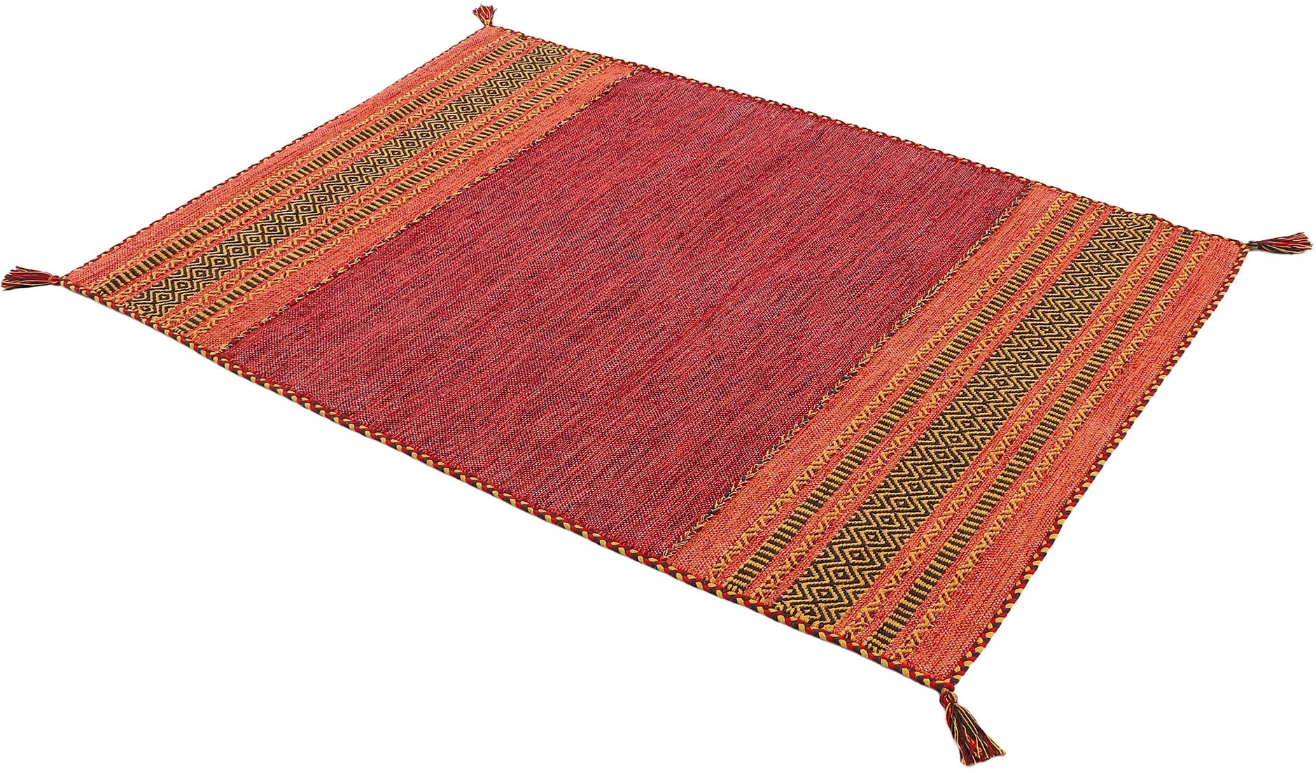 carpetfine Teppich »Kelim Azizi«, rechteckig, Wendeteppich Baumwolle, Fransen, mit Wohnzimmer