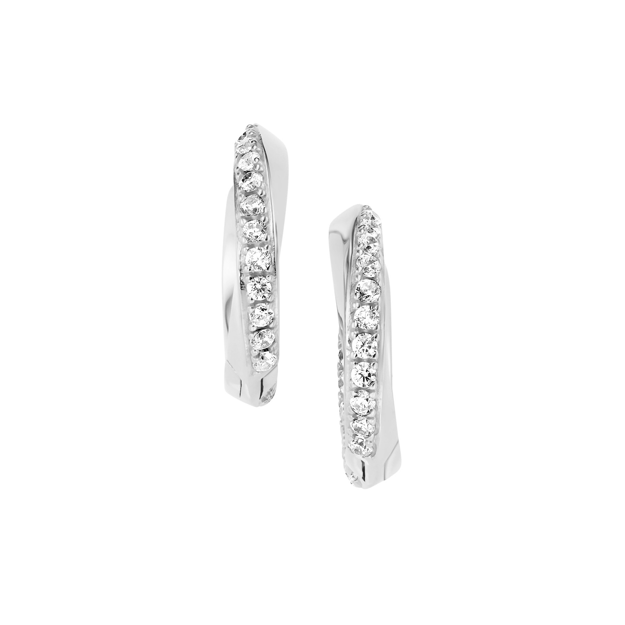 GIORGIO MARTELLO MILANO Paar Creolen »Creolen mit weißen Zirkonia, Silber 925«