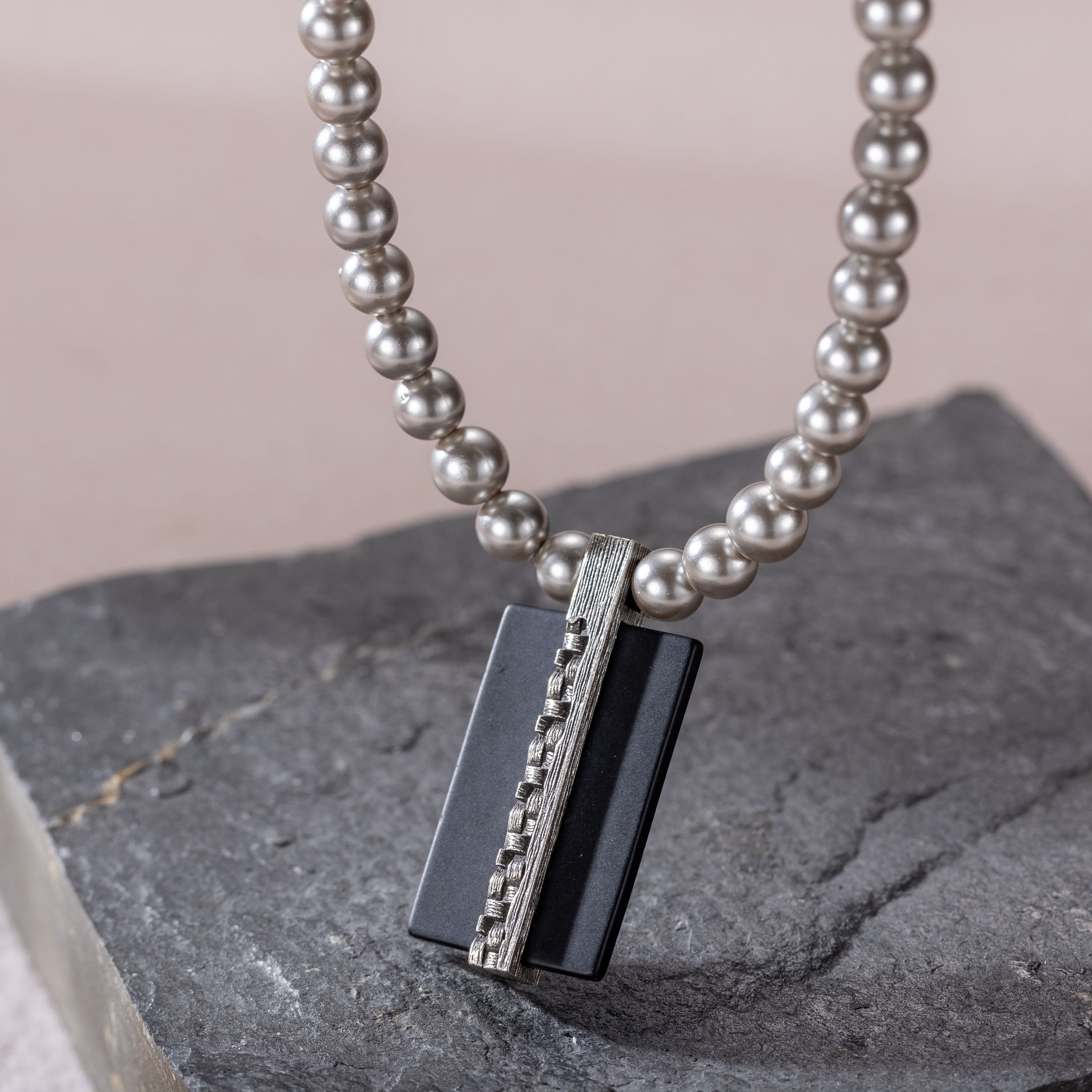 Kingka Kette mit Anhänger »Schmuck Geschenk Edelstahl Halsschmuck Halskette, OLN-027SGRBK-PEA«, mit Achat - mit Muschelperle