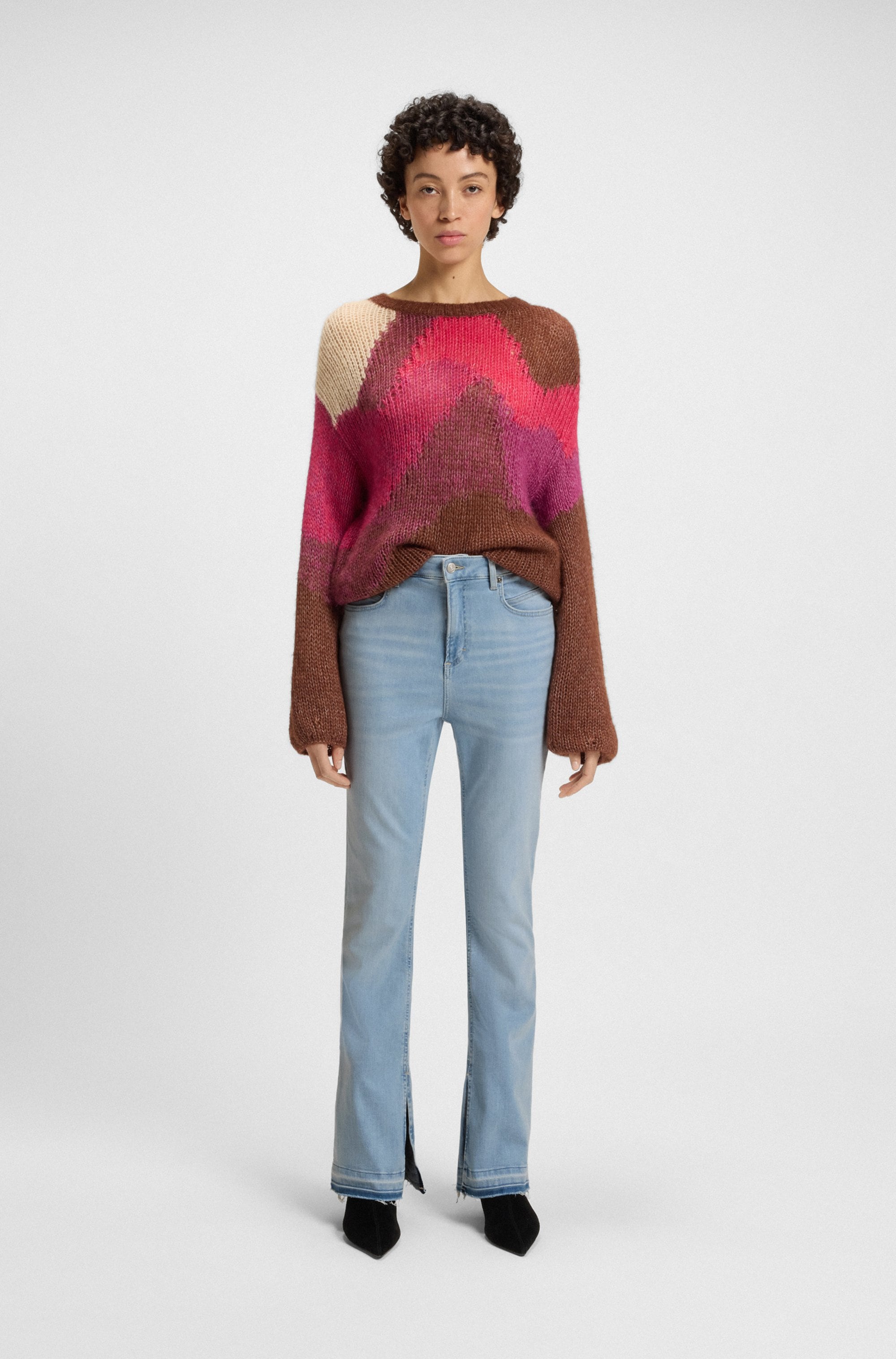 BOSS ORANGE Bootcut-Jeans »Rosa High Rise Bootcut Premium Damenmode«, (BOSS ORANGE DENIM), knöchelfrei