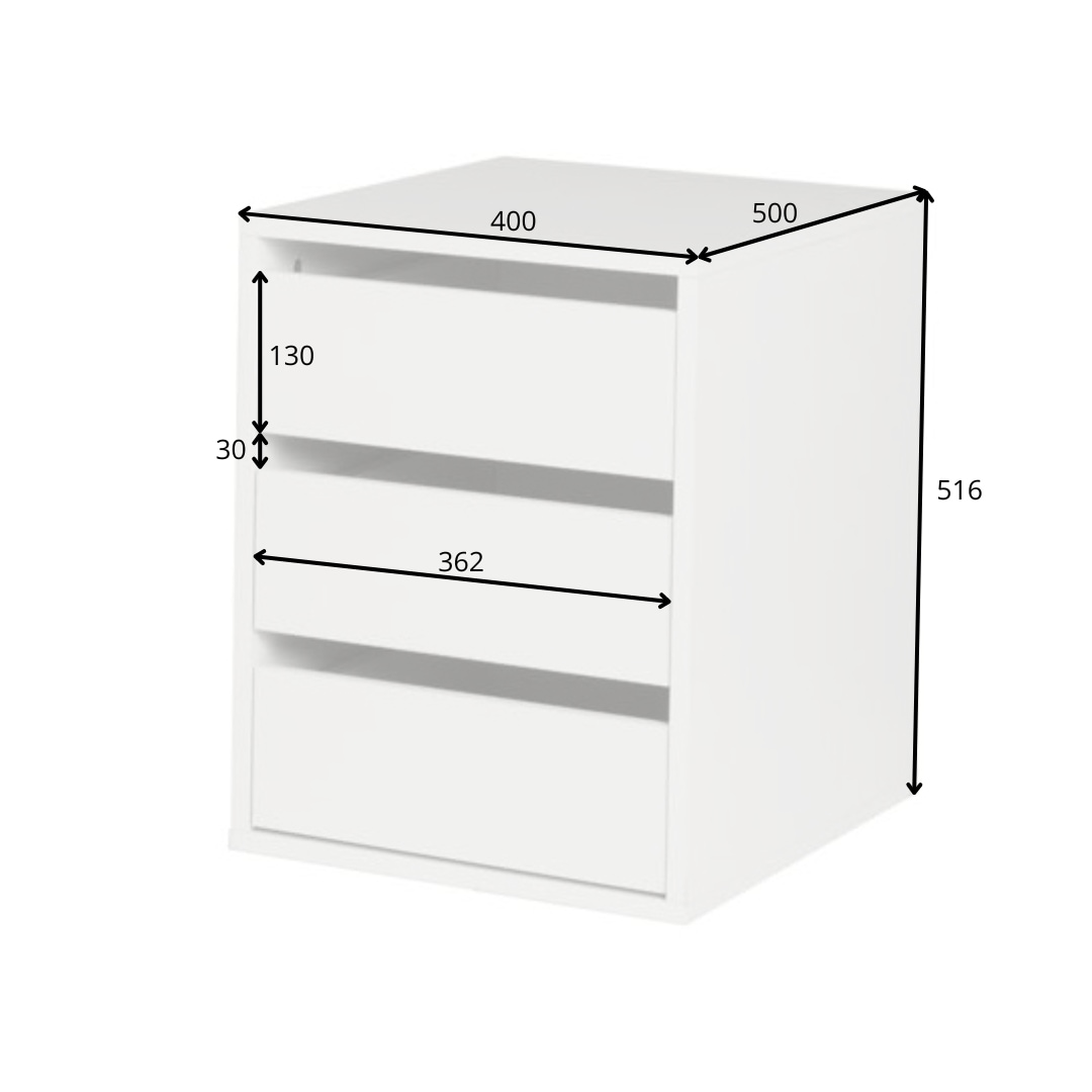 INOSIGN Schubkasten »Malissa, aus FSC-zertifiziertem Holzwerkstoff«, Container, Schrankeinsatz mit 3 Schubladen, BxTxH 40x50x51,6cm