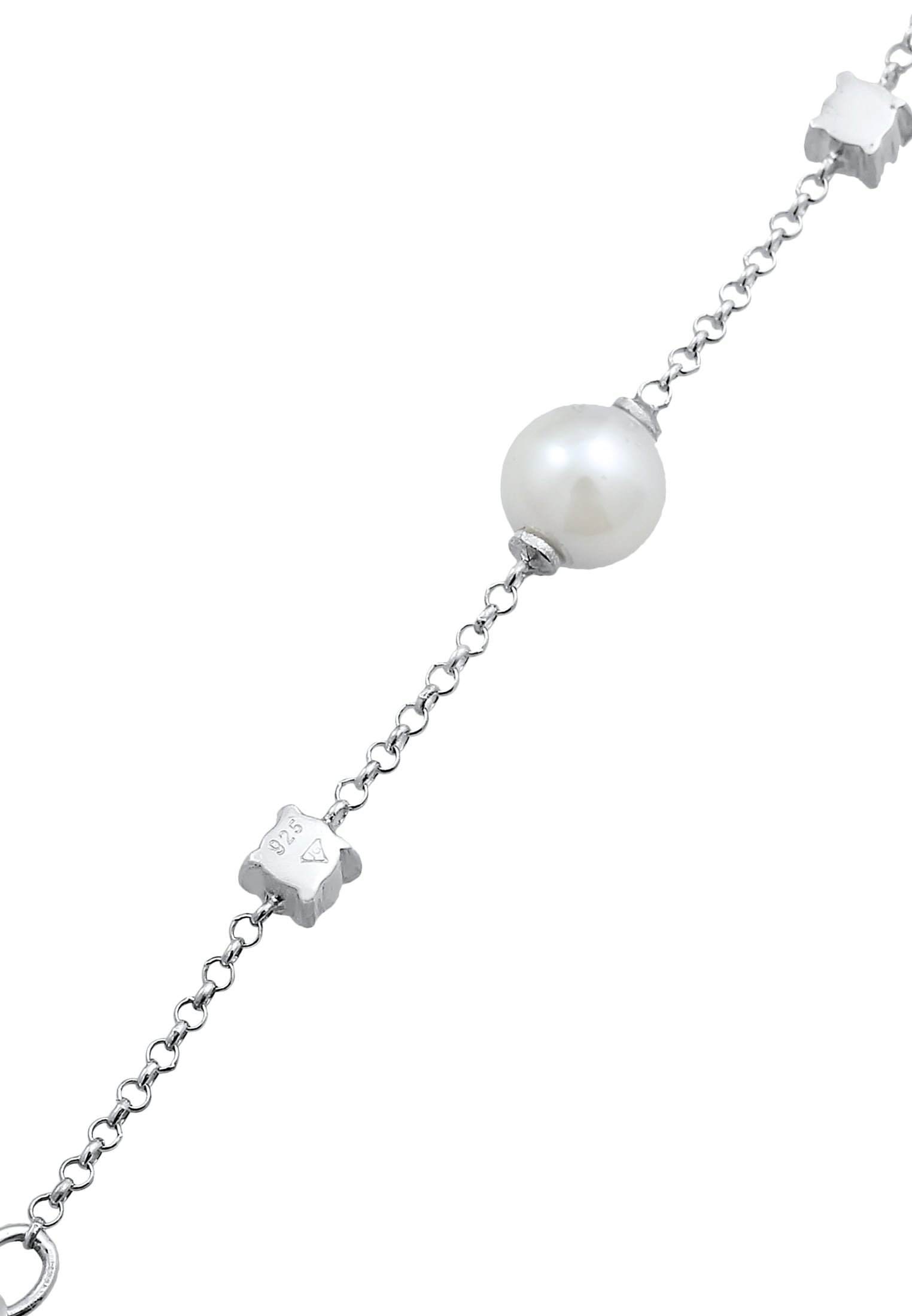 Nenalina Armkette »Armband Zirkonia Muschelkernperlen 925 Silber«