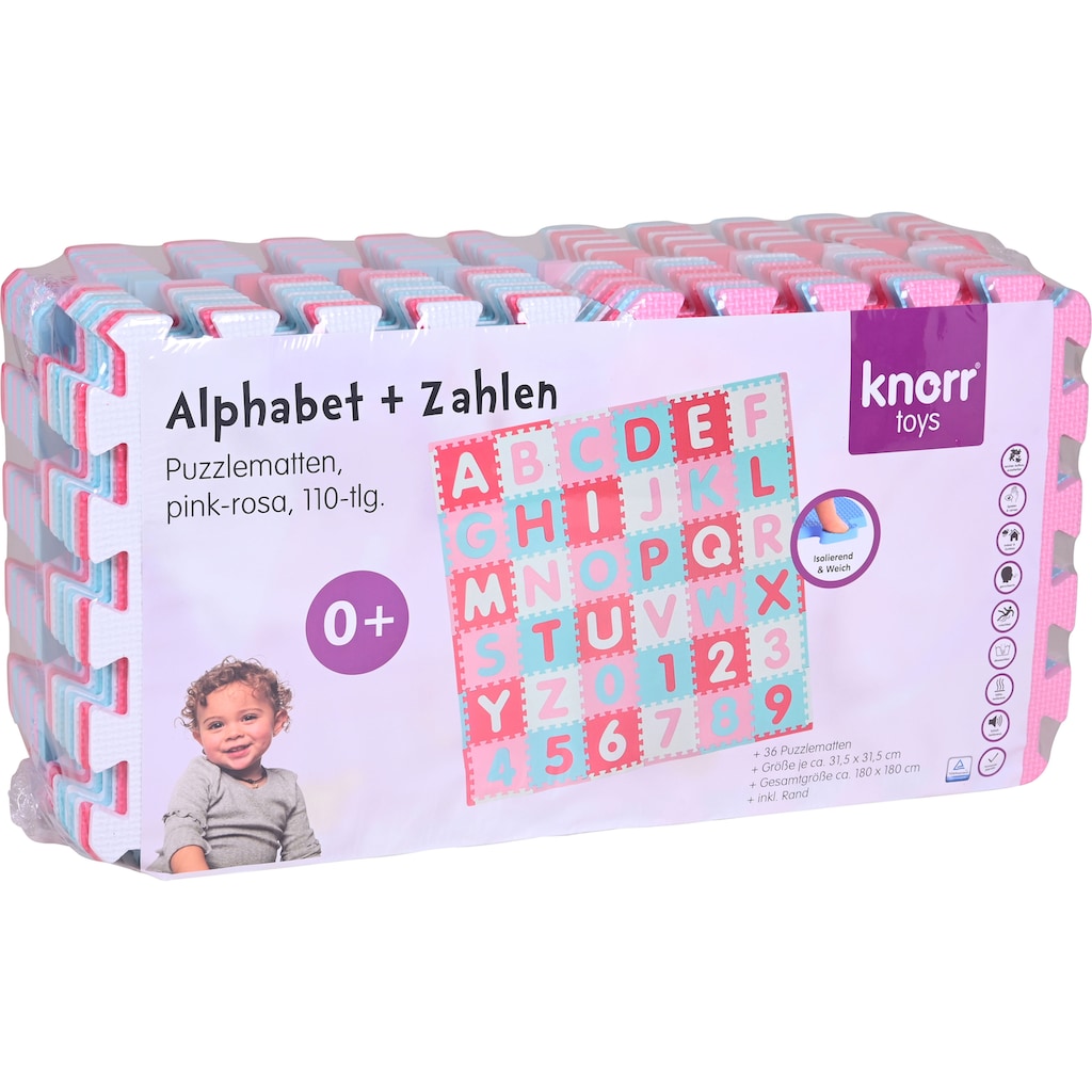 Knorrtoys® Puzzle »Alphabet + Zahlen, Pink-rosa«