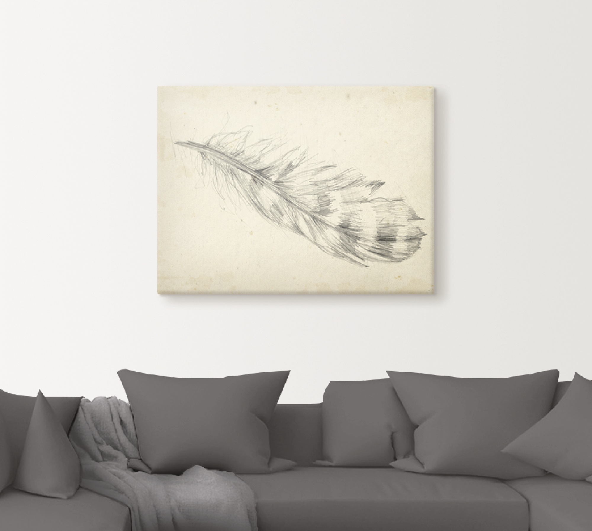 Artland Leinwandbild »Federskizze II«, Arrangements, (1 St.), auf Keilrahmen gespannt