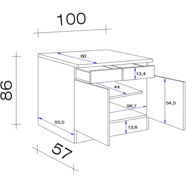 Flex-Well Unterschrank »Nepal«, (B x H x T) 100 x 85/86 x 60 cm, für viel  Stauraum bequem bestellen