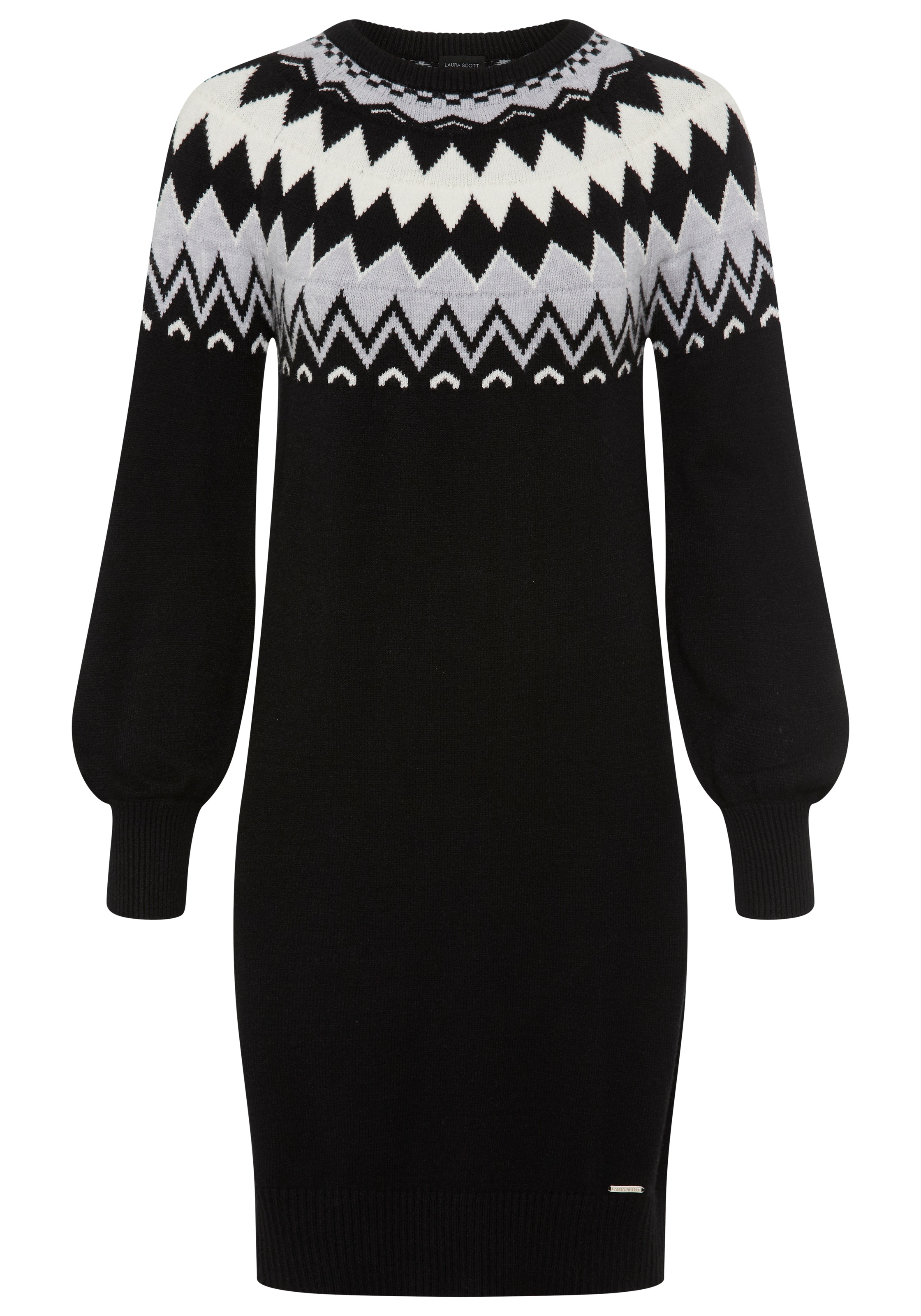 Laura Scott Strickkleid Ohne Taschen mit kuscheligem Norwegermuster - NEUE KOLLEKTION