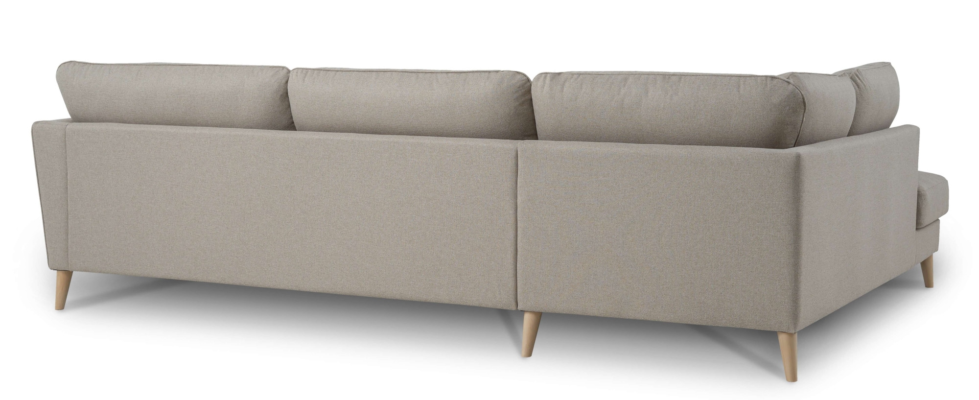 Home affaire Ecksofa »MARSEILLE 278/202 cm, L-Form, Ottom. rechts/links, verschiedene Bezüge«, Massivholzbeine Eiche, Landhausstil, Wellenunterfederung