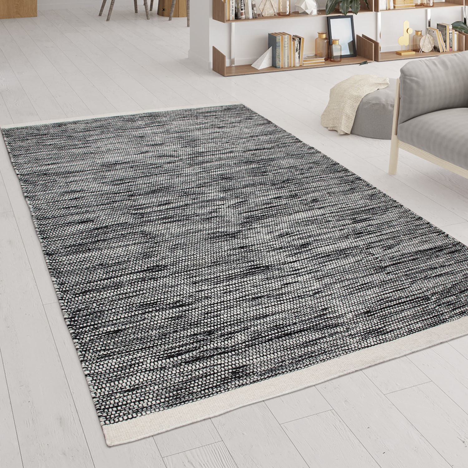 Paco Home Wollteppich »Kasko 300«, rechteckig, 12 mm Höhe, Handweb, Flachgewebe, reine Wolle, handgewebt, hochwertig verarbeitet