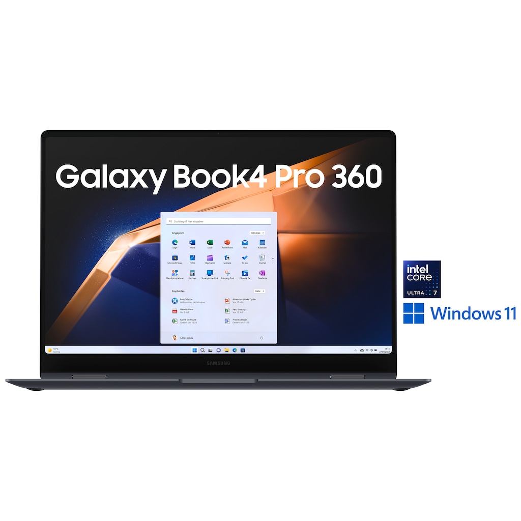 Samsung Convertible Notebook »NP960Q Galaxy Book4 Pro 360 16''«, 40,6 cm, / 16 Zoll, Intel, Core Ultra 7, 1024 GB SSD, Intel Core Ultra 7 Prozessor, 32 GB + 1 TB