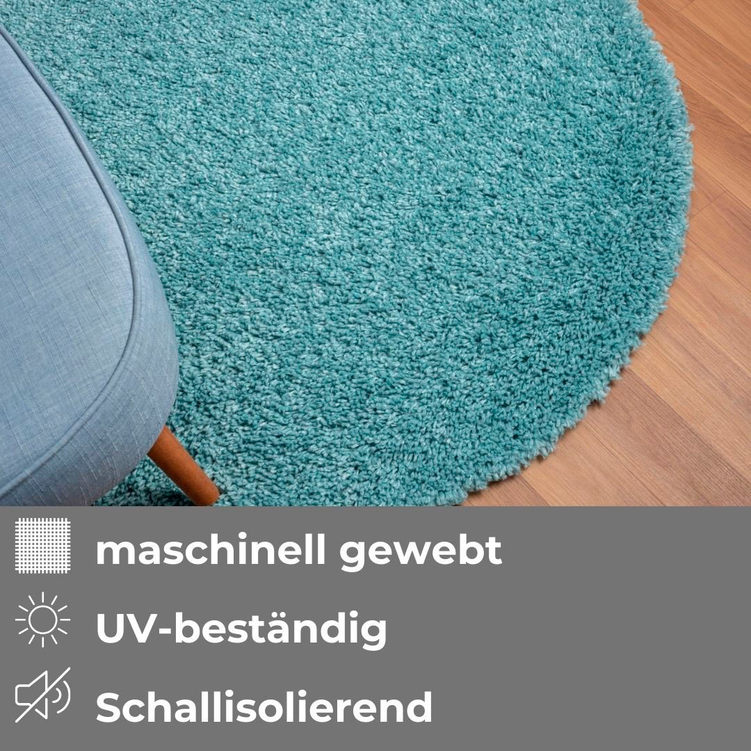 my home Hochflor-Teppich »Banji«, rund, 37 mm Höhe, Uni Farben, weich und flauschig, auch als rechteckig erhältlich