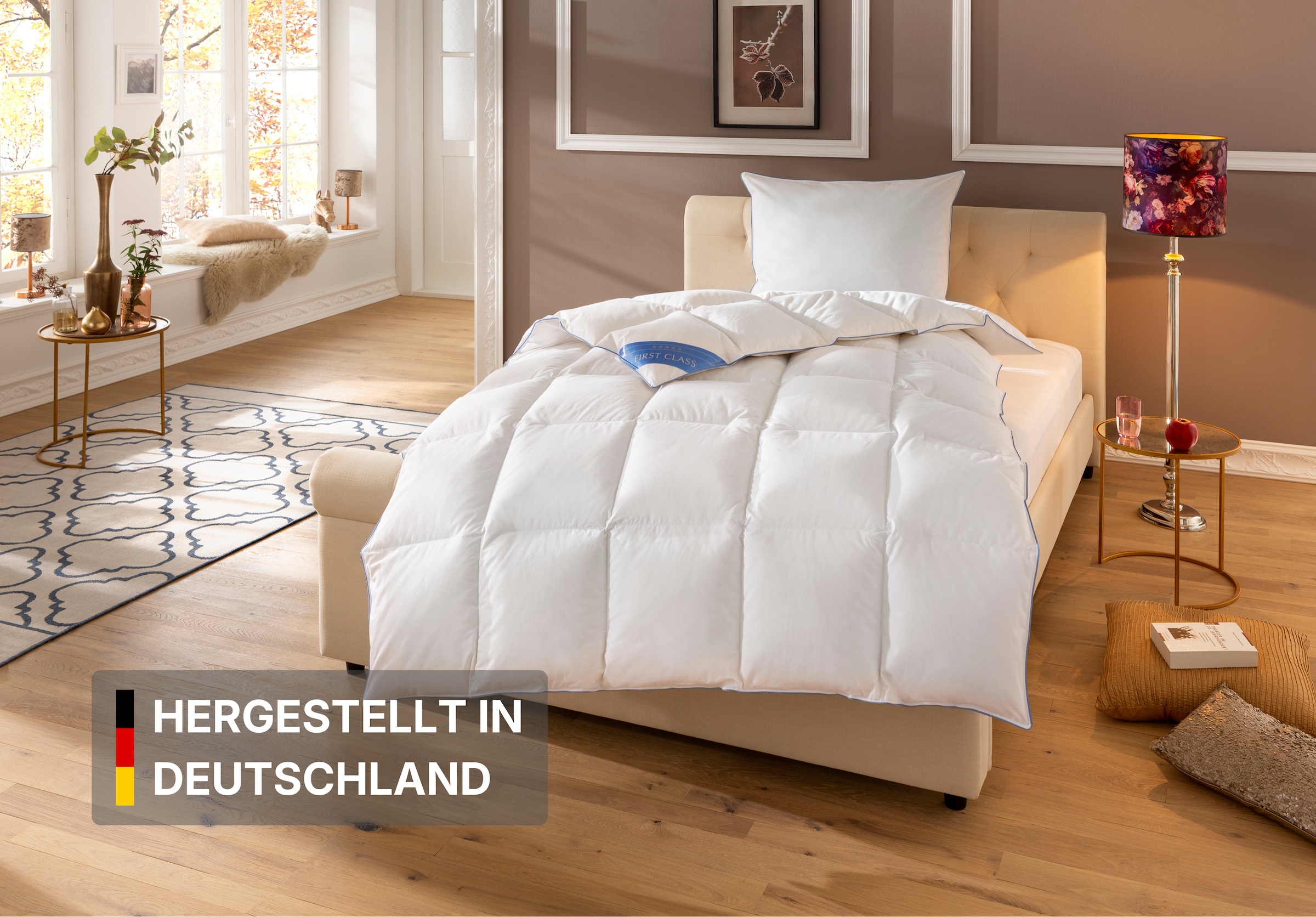 Hanse by RIBECO Daunenbettdecke "Lina" leicht Füllung 90% Daunen & 10% Federn 1 Stk. tlg. Hochwertiges Naturprodukt