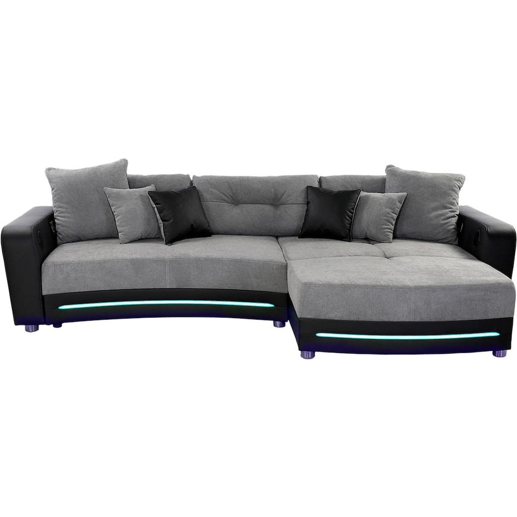 Jockenhöfer Gruppe Ecksofa Laredo, inklusive RGB-LED-Beleuchtung und Bluetooth-Soundsystem