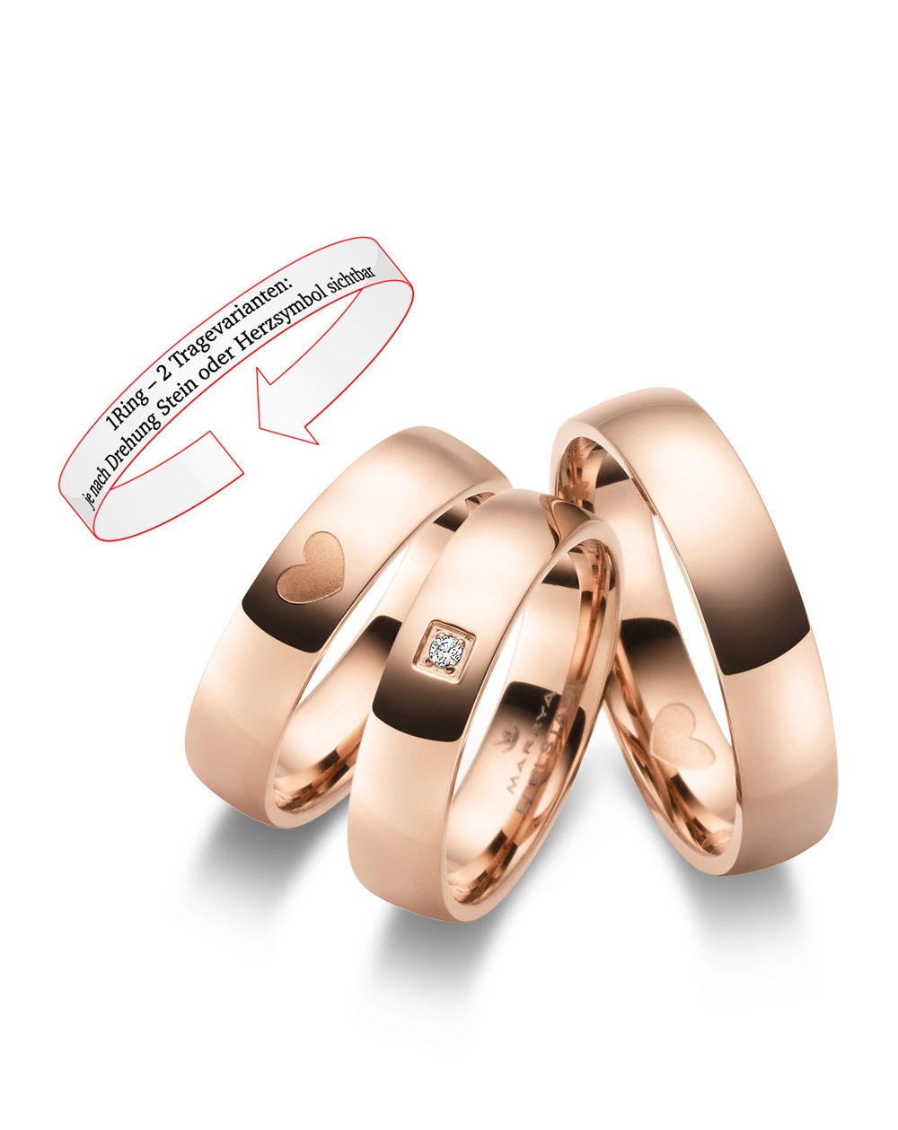 Marrya Trauring »Edelstahl Ringe Trauringe Eheringe Partnerringe«