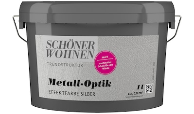 SCHÖNER WOHNEN-Kollektion Wandfarbe »Metall-Optik Effektfarbe«, 1 Liter, silber, matt,... kaufen