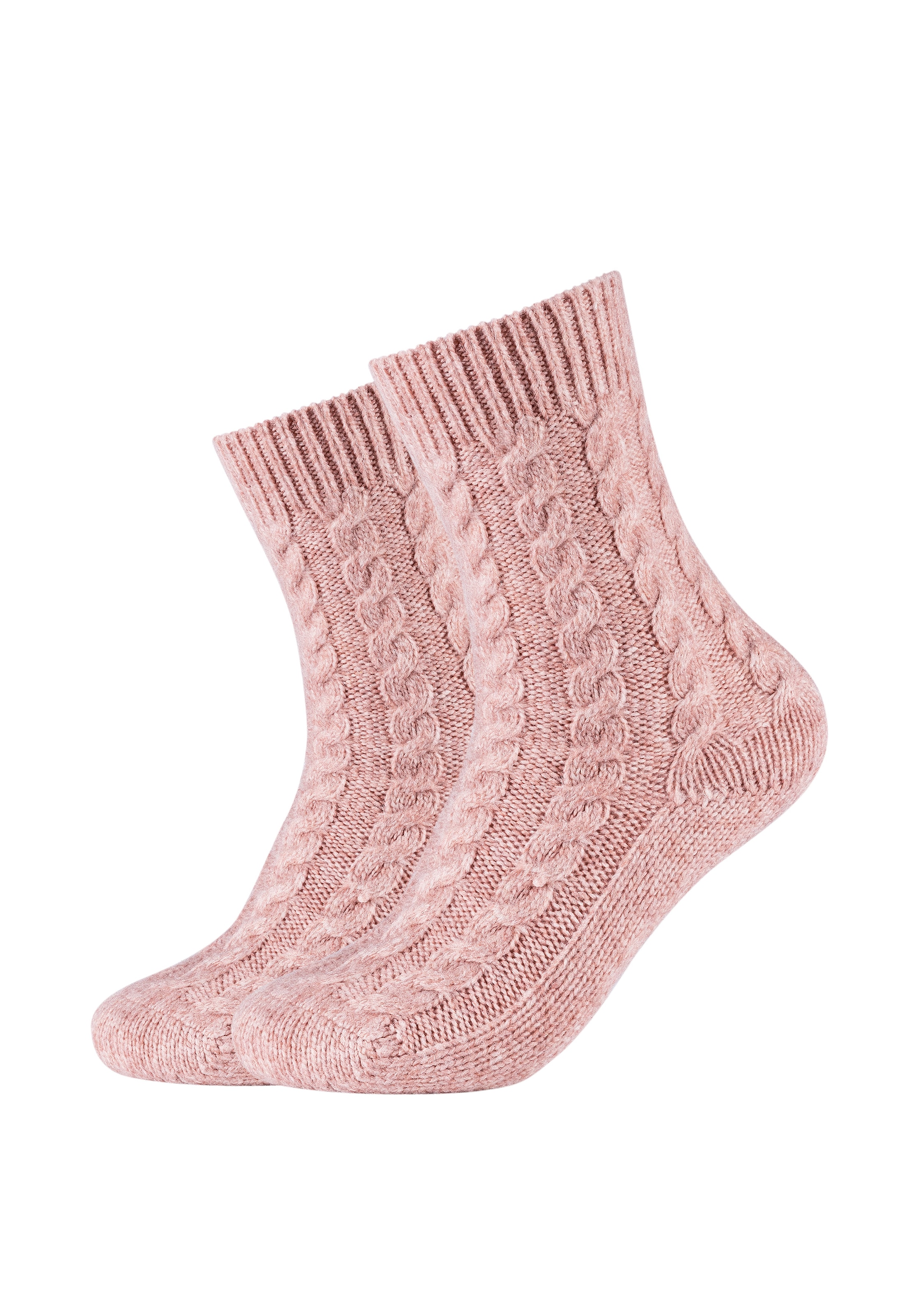 Camano Socken »warm & cozy« 2 Paar, 2 Paar tlg. mit Zopfmuster
