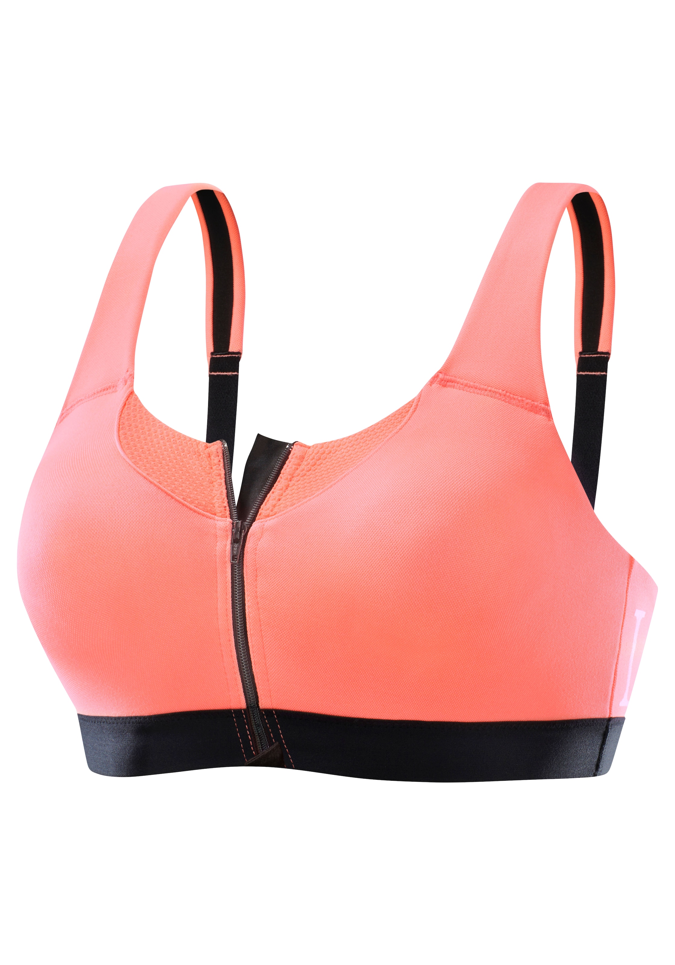 LASCANA ACTIVE Sport-BH ohne Bügel, mit Reißverschluss & breiten Trägern