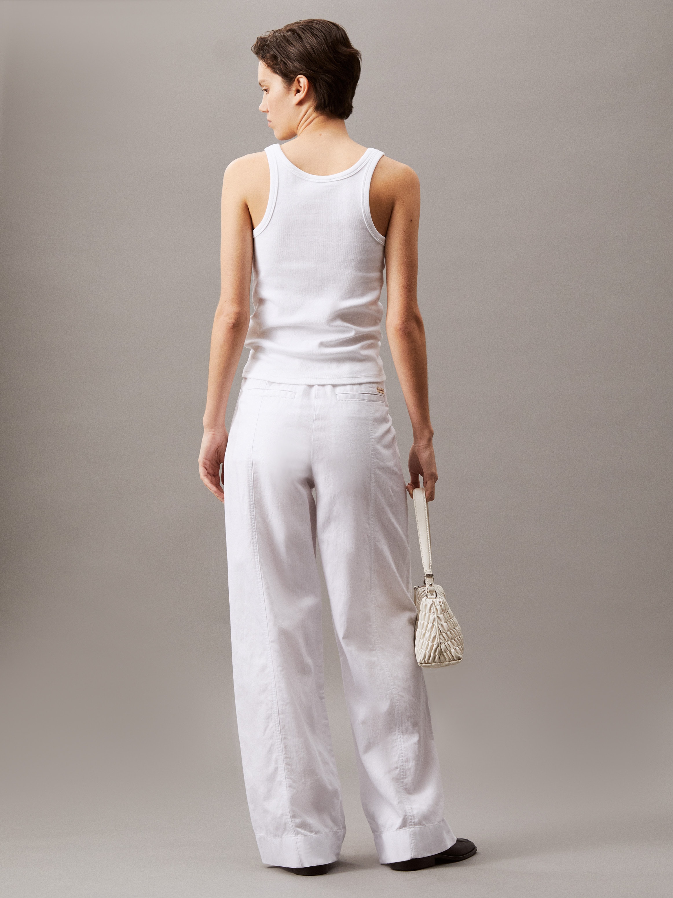 Calvin Klein Jeans Leinenhose »SOFT LINEN PANT«, mit Logo-Label
