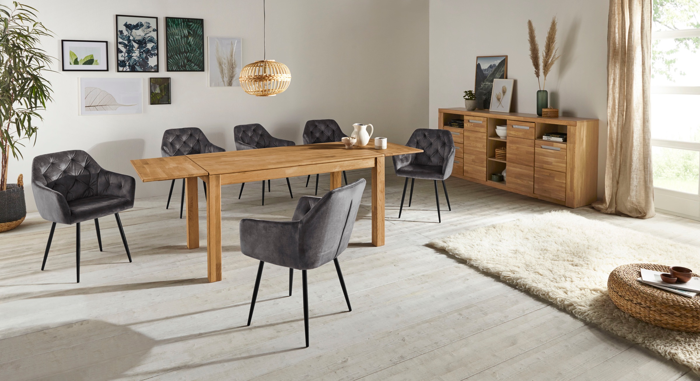 HELA Esszimmerstuhl »Kira Schalenstuhl Boho, Bestseller«, (Set), 4 St., Samtvelours, Armlehnstuhl Samt oder Microfaser Bezug