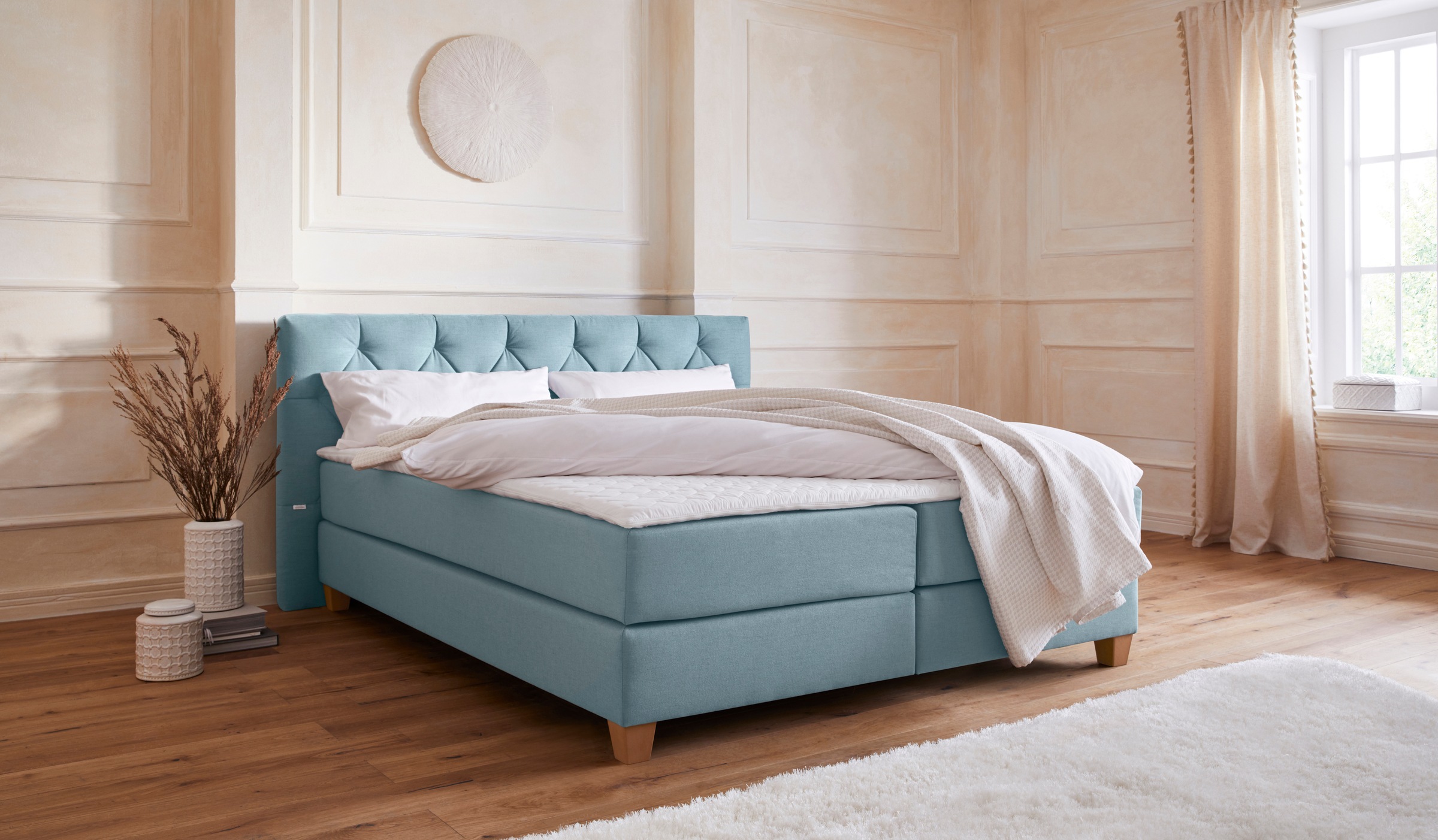 Guido Maria Kretschmer Home&Living Boxspringbett »Harmones«, in 3 Breiten, Härtegrad auch im Mix mit je 1 Matratze in H2 und H3