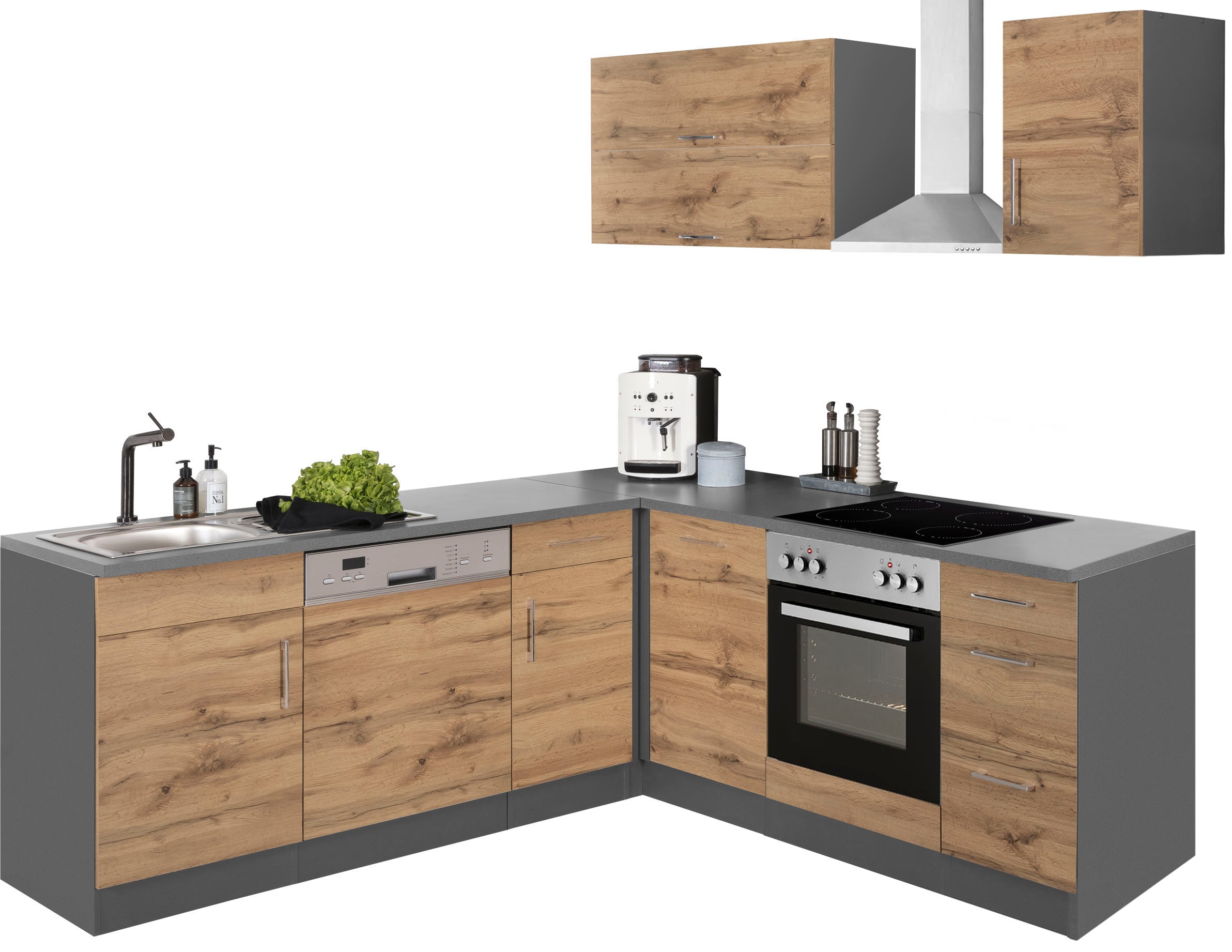 KOCHSTATION Winkelküche »KS-Colmar« ohne E-Geräte, Stellbreite 210/210 cm