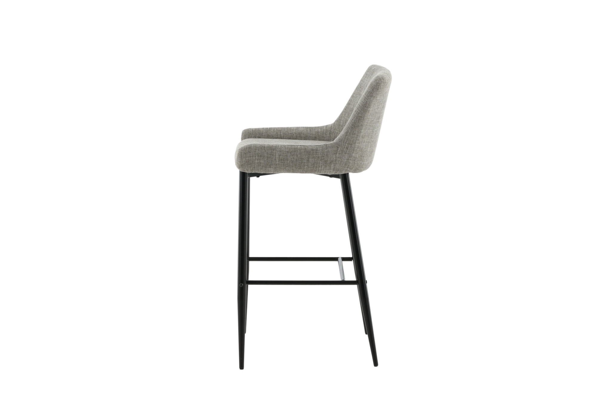 Venture Home Barhocker »Plaza, 2er-Set Barhocker in beigem Leinen, schwarze Beine, 150 kg« Set, 2 Stk. tlg. Tresenstuhl, Stoffbezug, Metallbeine, Fußstütze, einladend