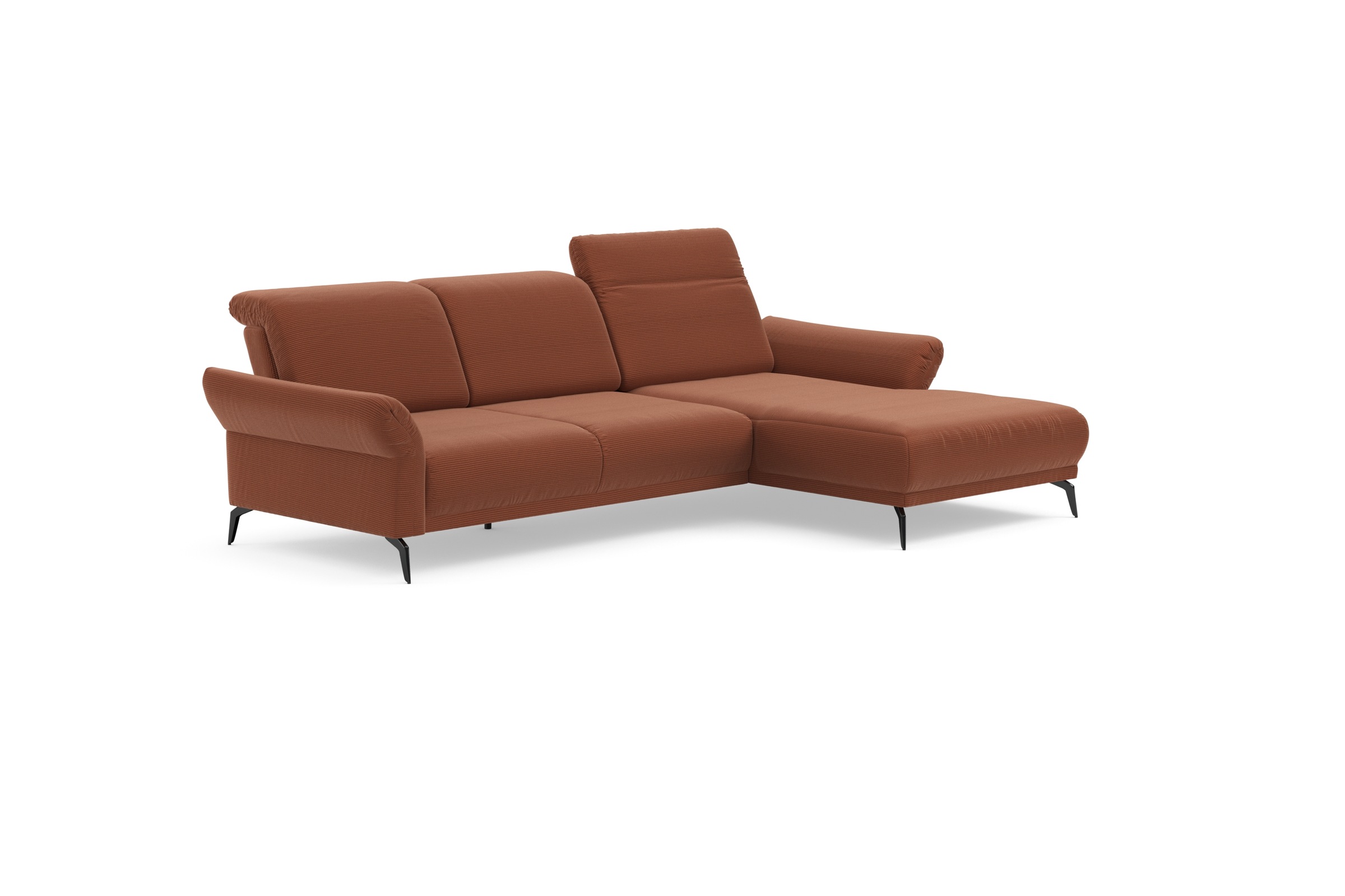 INOSIGN Ecksofa »Coco L-Form«, Sitztiefen-, Arm- und Kopfteilverstellung, Cord-Bezug, Fußhöhe 15 cm