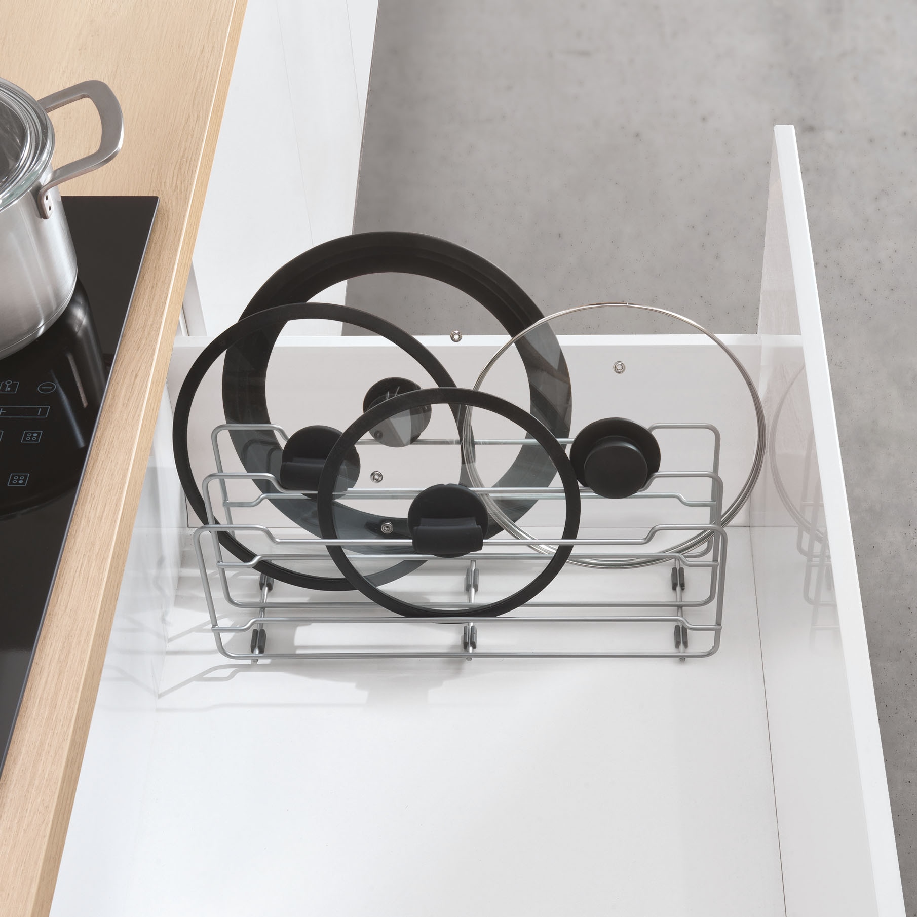 Metaltex Zubehöraufbewahrungsständer (Deckelhalter), Metall