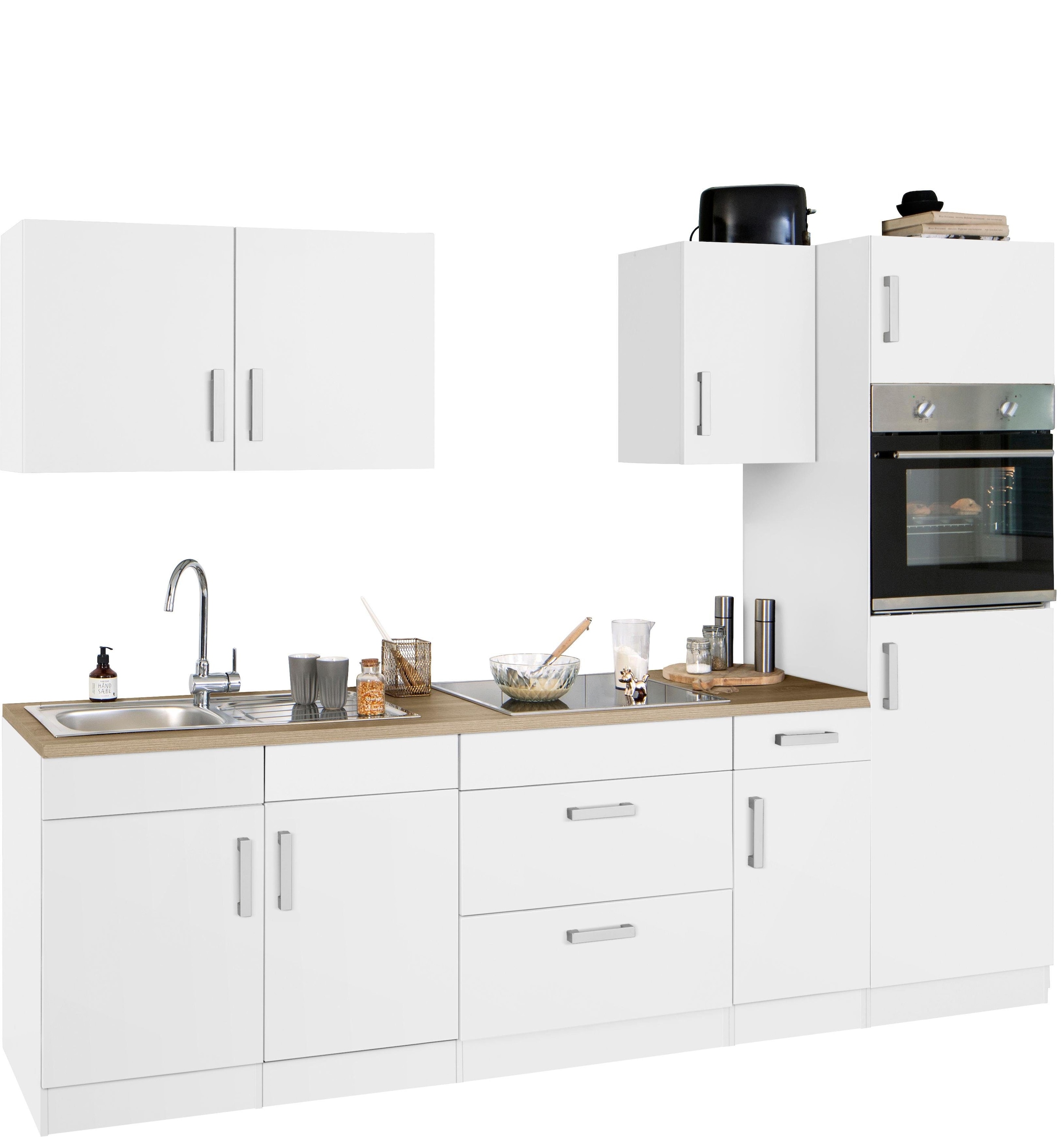 KOCHSTATION Küchenzeile »KS-Gera« Breite 270 cm, wahlweise mit E-Geräten, mit Arbeitsplatte