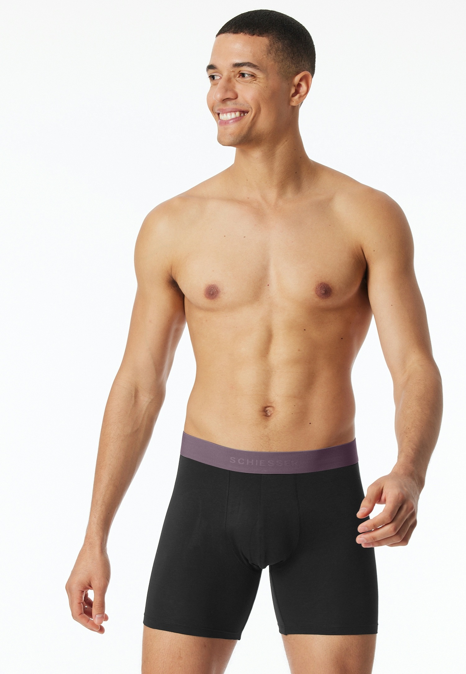 Schiesser Lange Unterhose »95/5 Multipacks« 2er Pack,  mit farblich abgesetztem, sportlichem Logo-Webgummibund