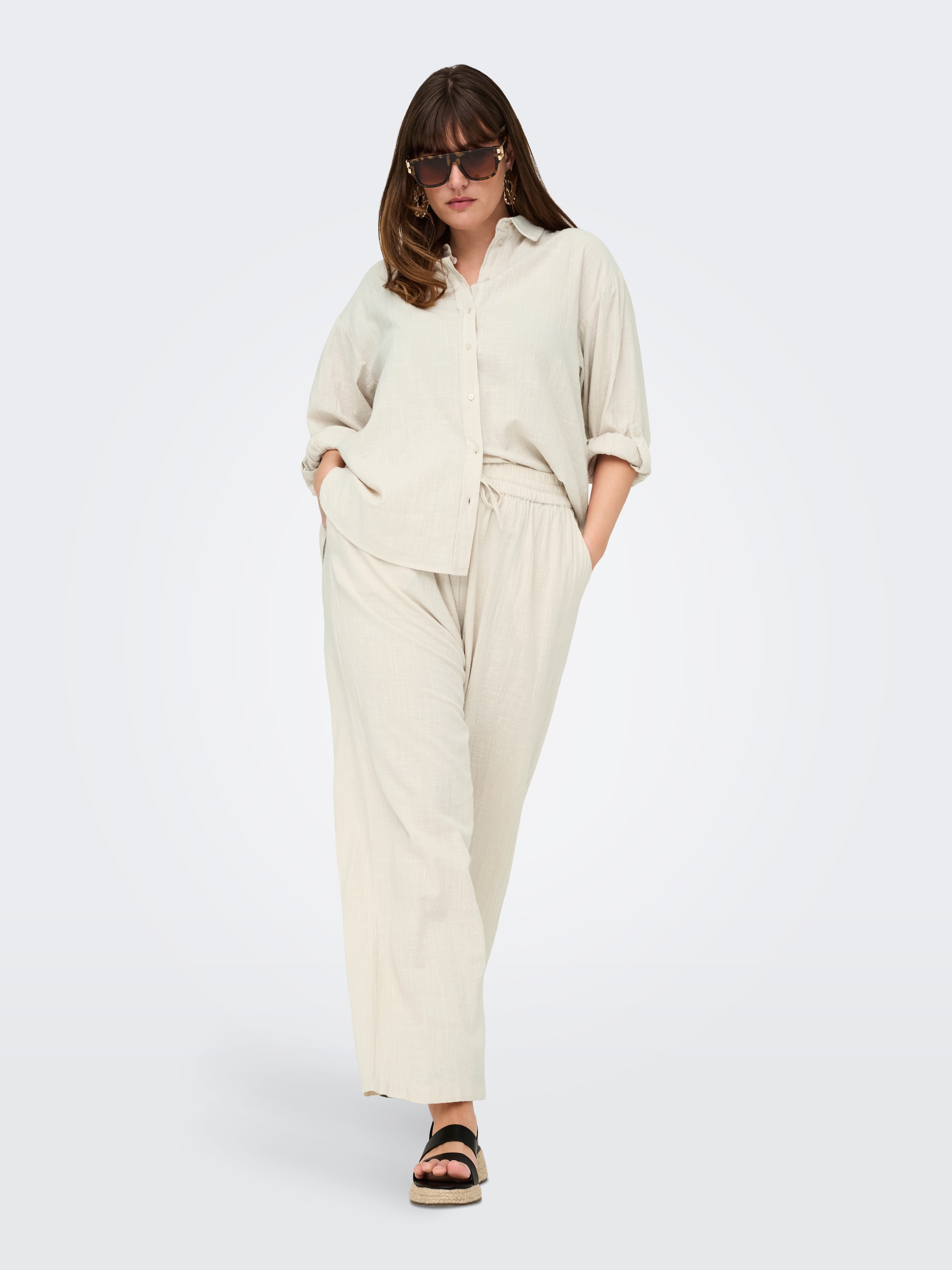 ONLY CARMAKOMA Langarmbluse »CARTIZANA COTTON L/S SHIRT WVN NOOS«