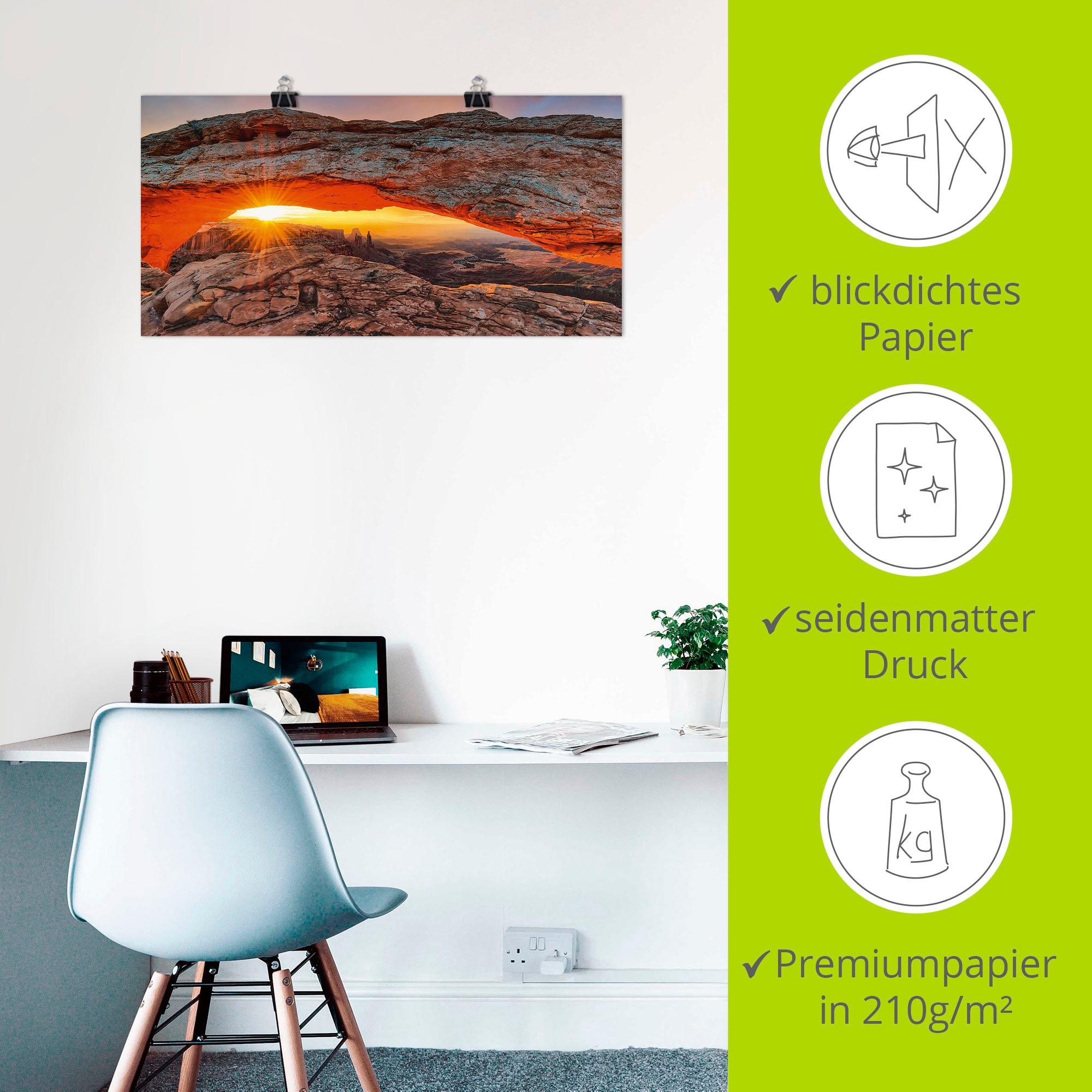 Artland Poster »Iconic Mesa Arch« Felsen 1 Stk. tlg. ohne Rahmen