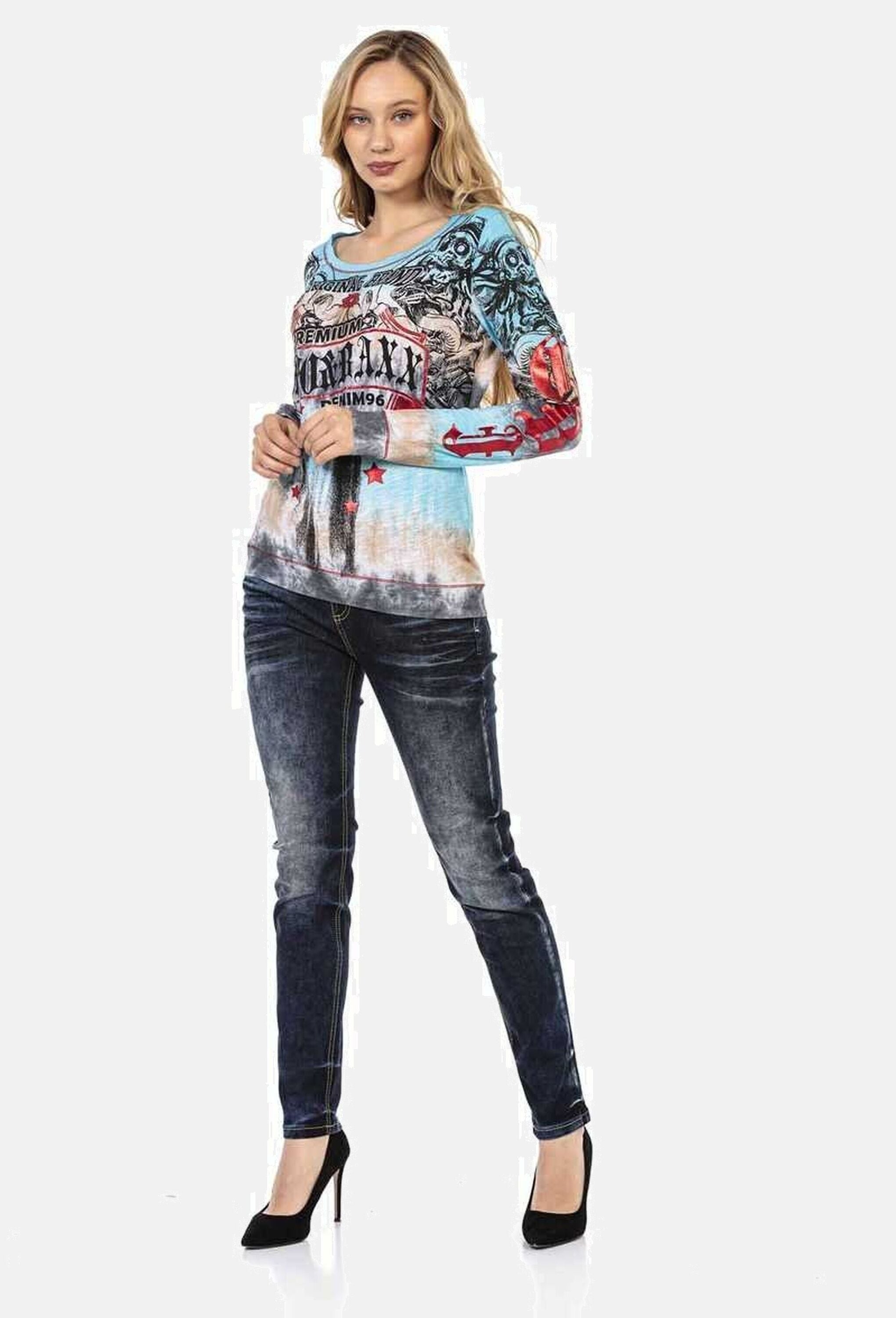 Cipo & Baxx Slim-fit-Jeans »Cipo & Baxx Jeans« Mit glänzenden Nieten, WD465
