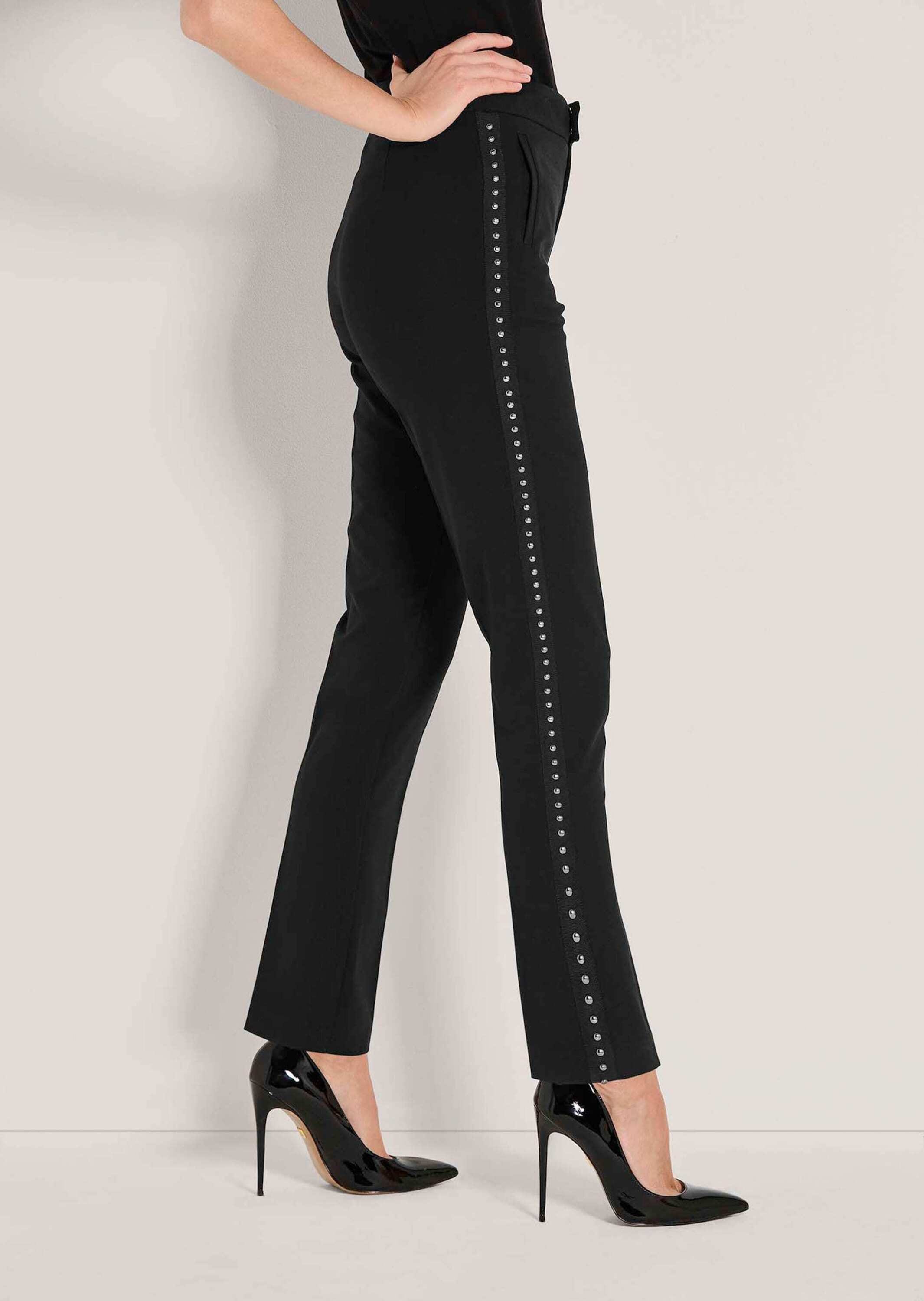 MADELEINE Stoffhose »Hose Schmale Businesshose mit Nieten«