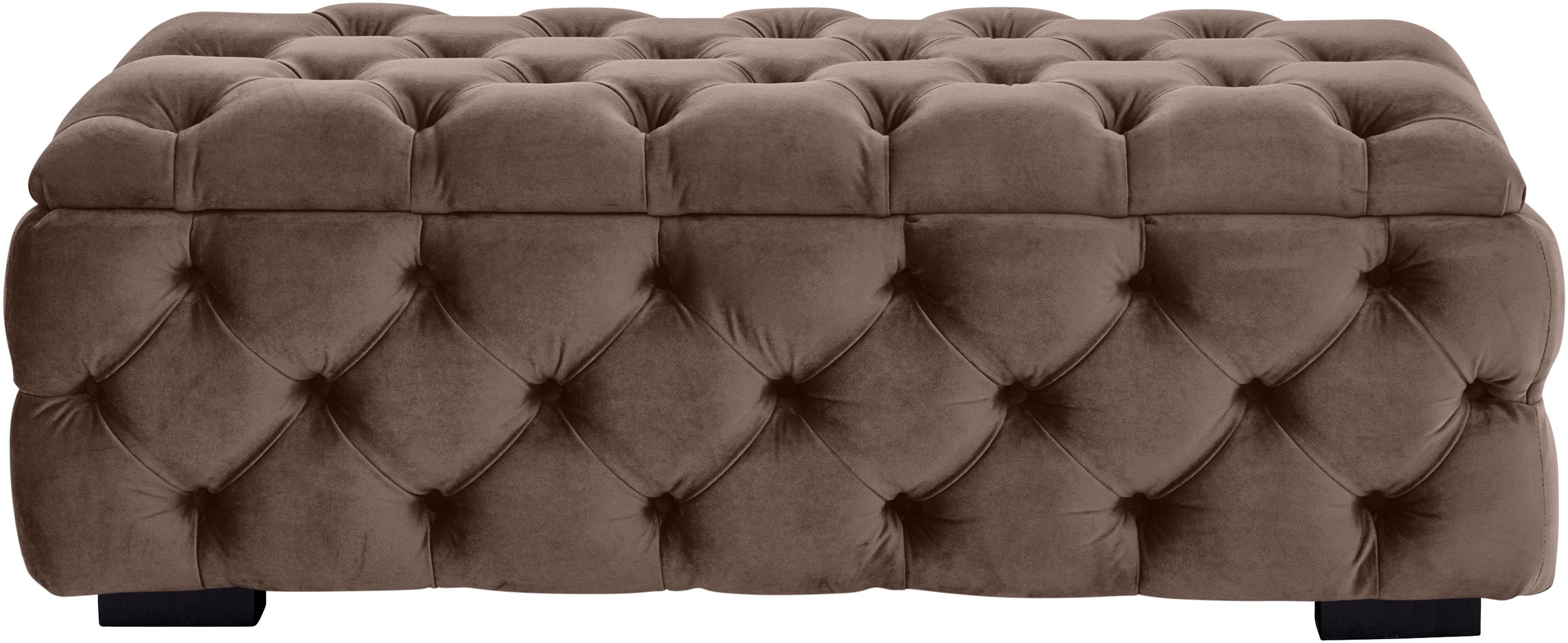 Guido Maria Kretschmer Home&Living Polsterhocker »KALINA, hochwertige Knopfheftung, B/T/H: 120/55/45 cm«, mit Staufach und innenliegenden Laschen zur besseren Aufbewahrung