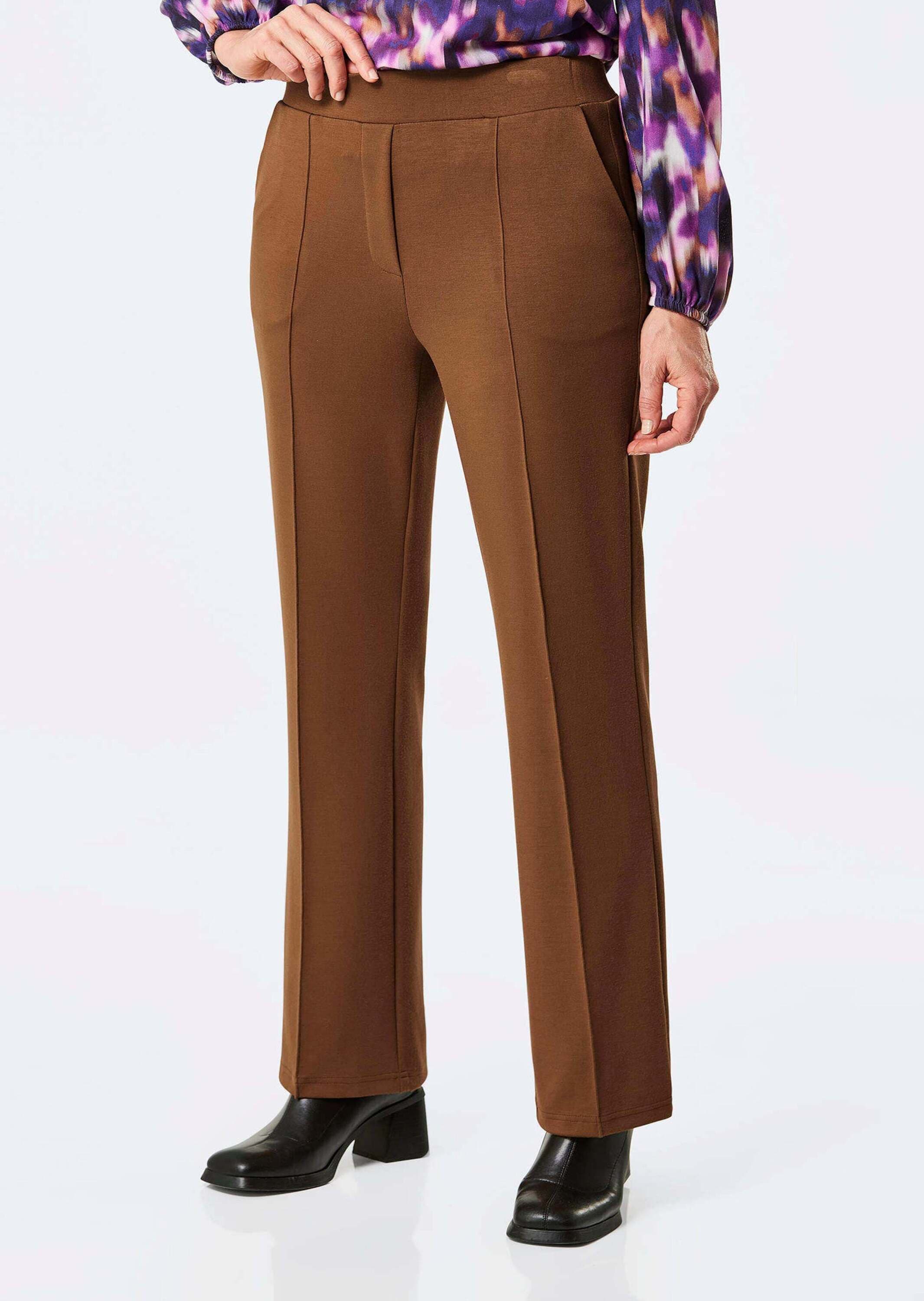GOLDNER Chinohose »Kurzgröße Jerseyhose VERA mit Biesen«