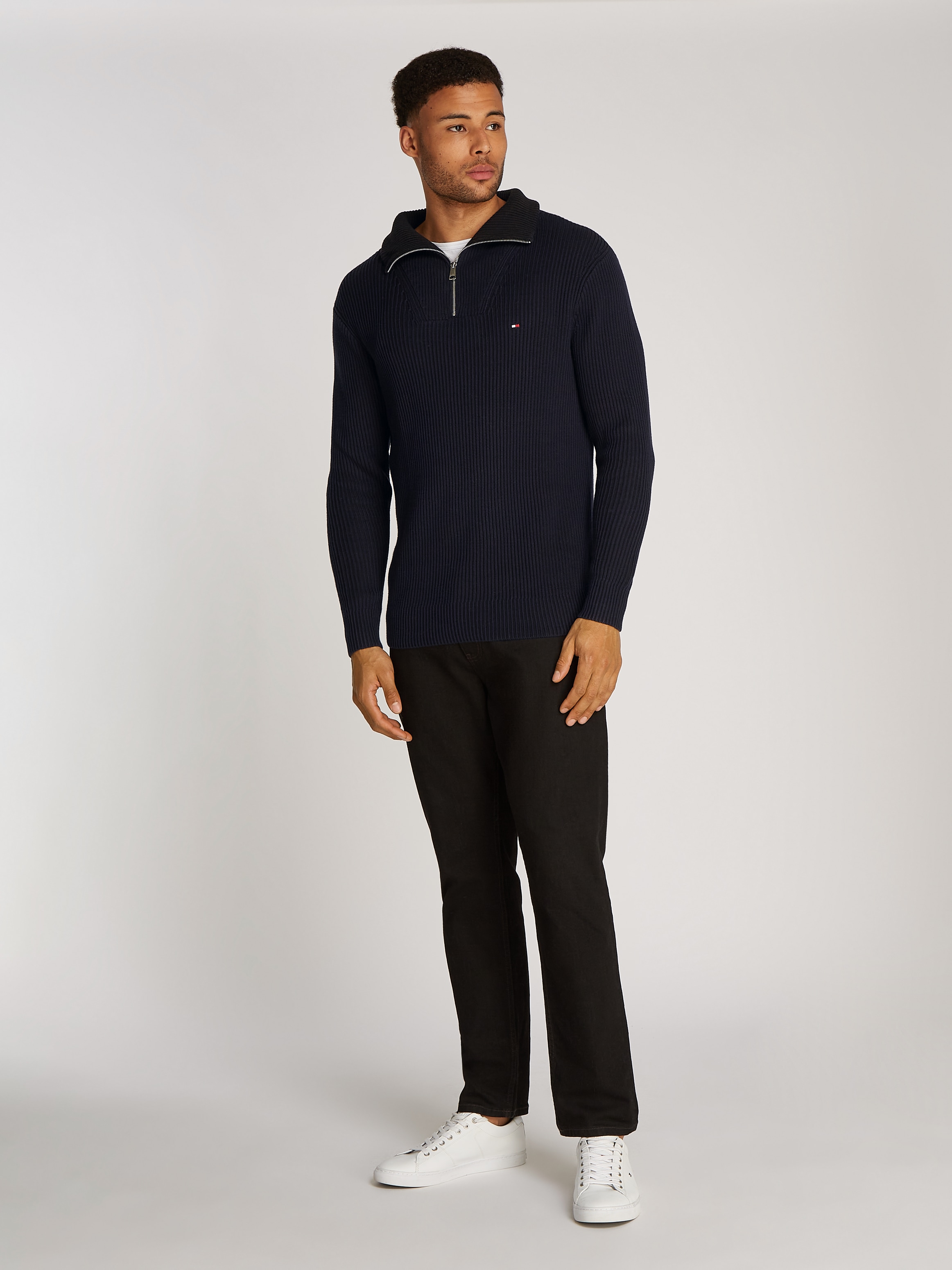 Tommy Hilfiger Troyer »CHUNKY COTTON RIB NAUTICAL ZP MK«