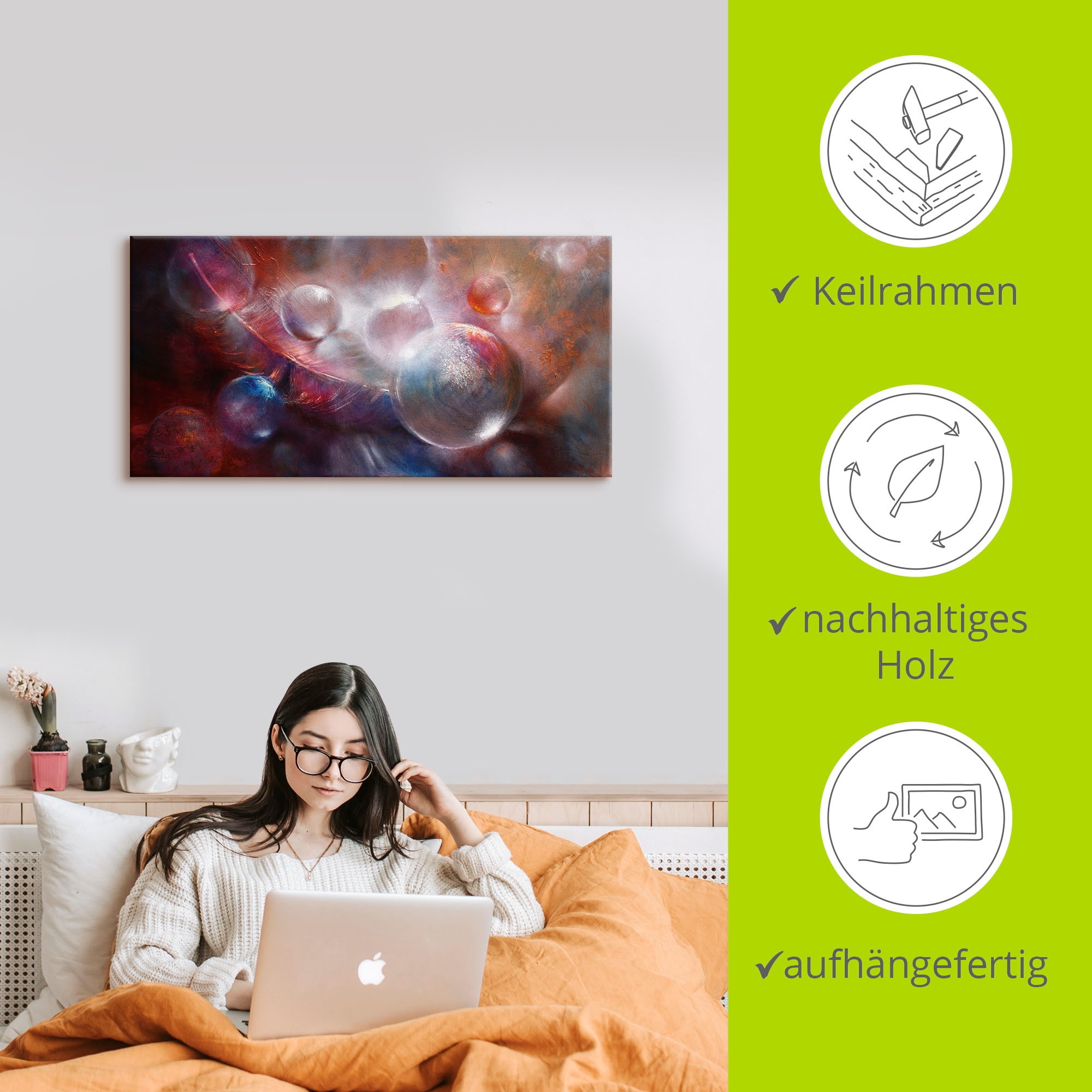 Artland Leinwandbild »Federleicht« Muster 1 Stk. tlg. auf Keilrahmen gespannt