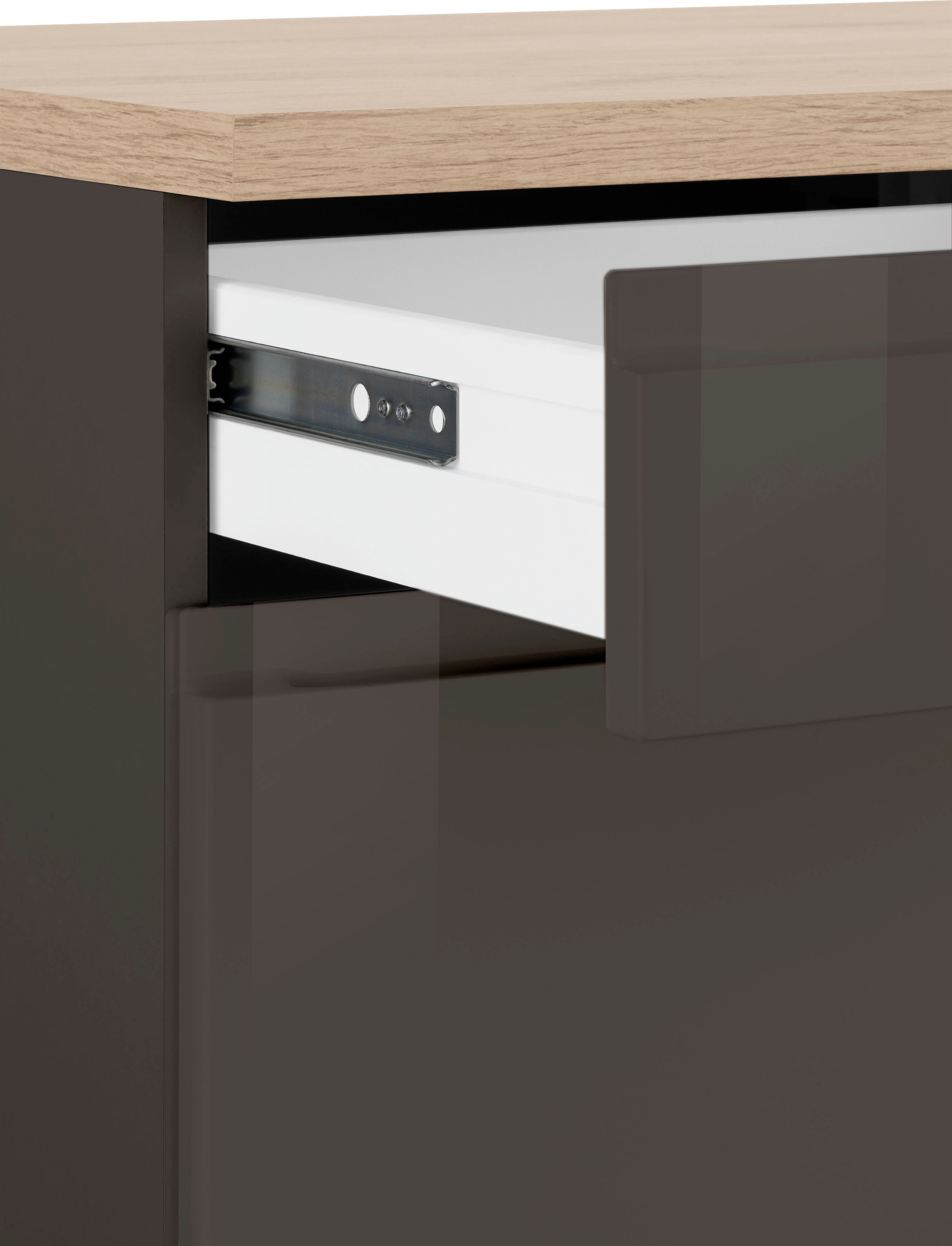 HELD MÖBEL Unterschrank »Virginia«, 85 cm hoch, 150 cm breit, 3 Schubladen, 3 Türen, griffloses Design