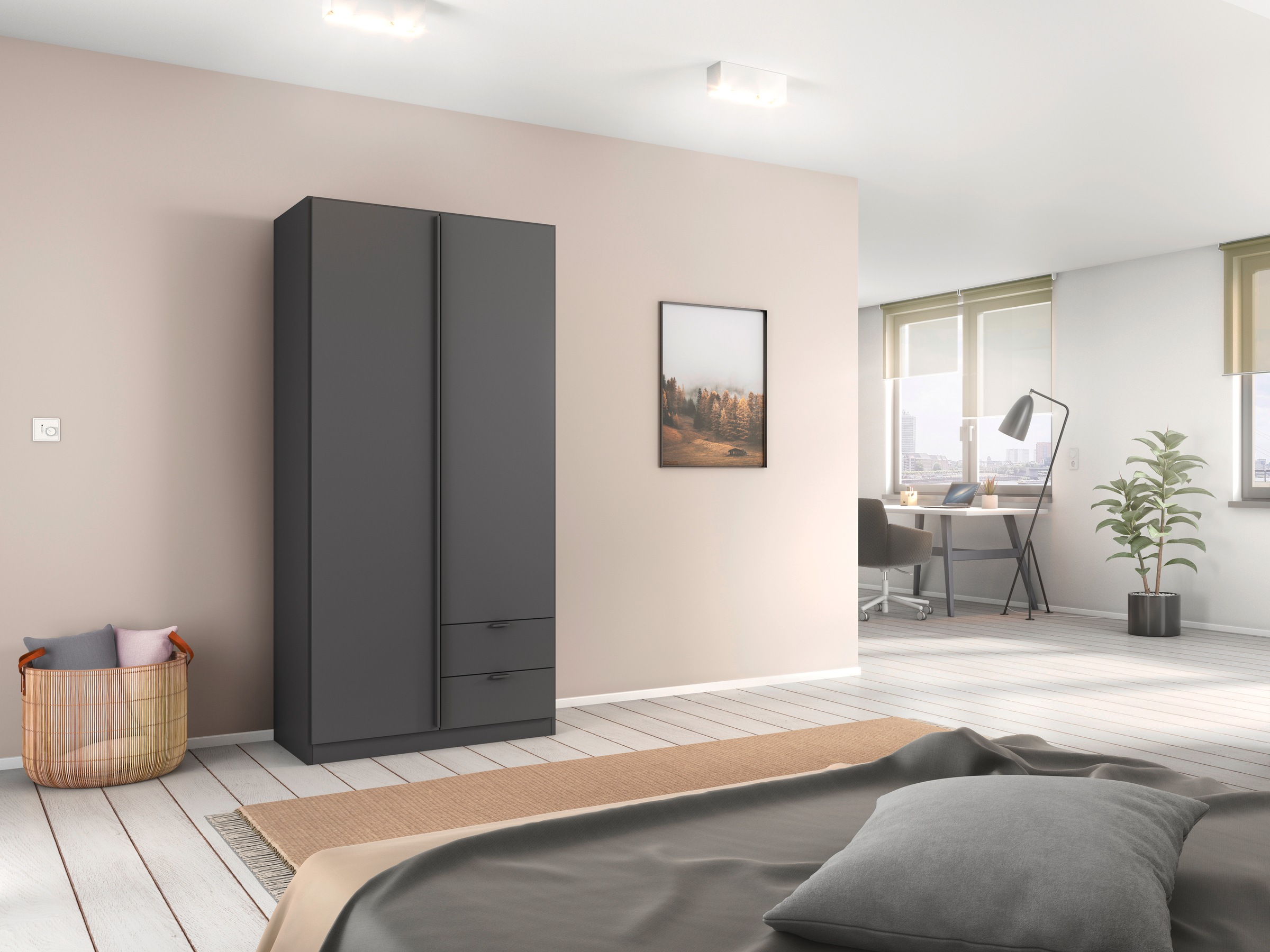 rauch Drehtürenschrank »StyleUp« Typ Monochrome mit eleganten, langen Griffstangen in Schrankfarbe