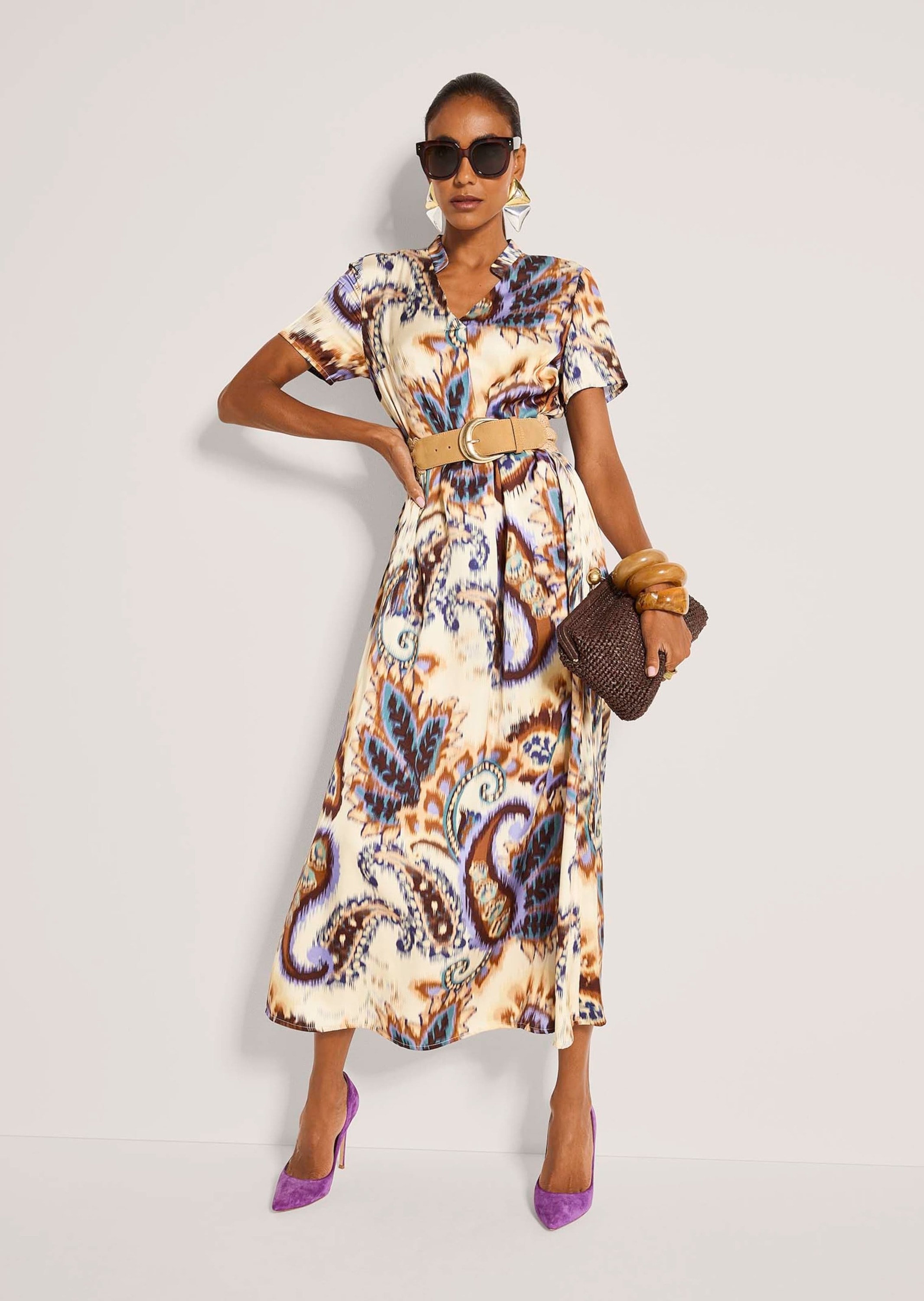 MADELEINE Midikleid »Maxikleid Druckkleid mit Paisley-Muster« Aufwändiges Paisley-Dessin