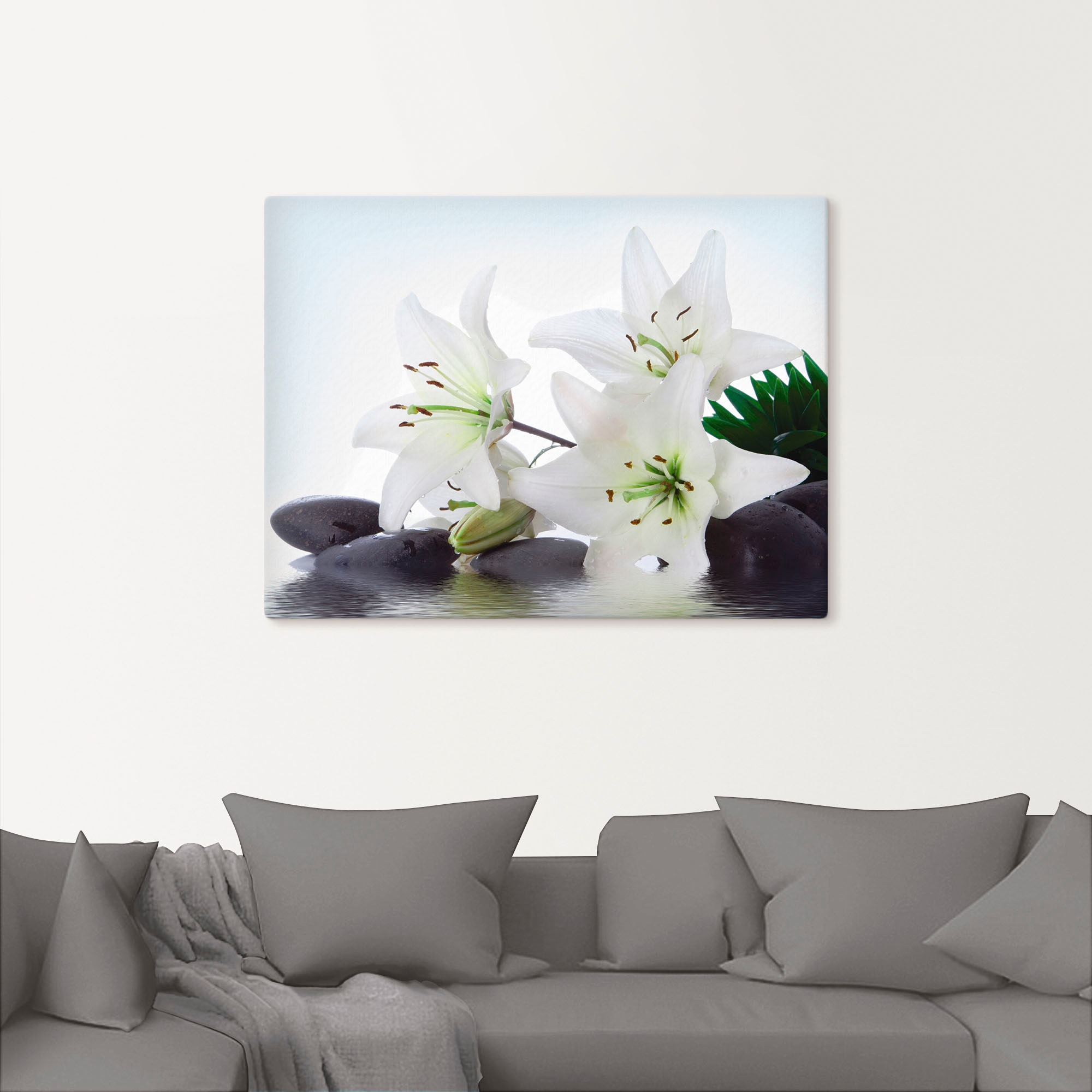 Artland Wandbild »Madonna-Lilien und Spasteine« Zen 1 Stk. tlg. auf Holzrahmen gespannt