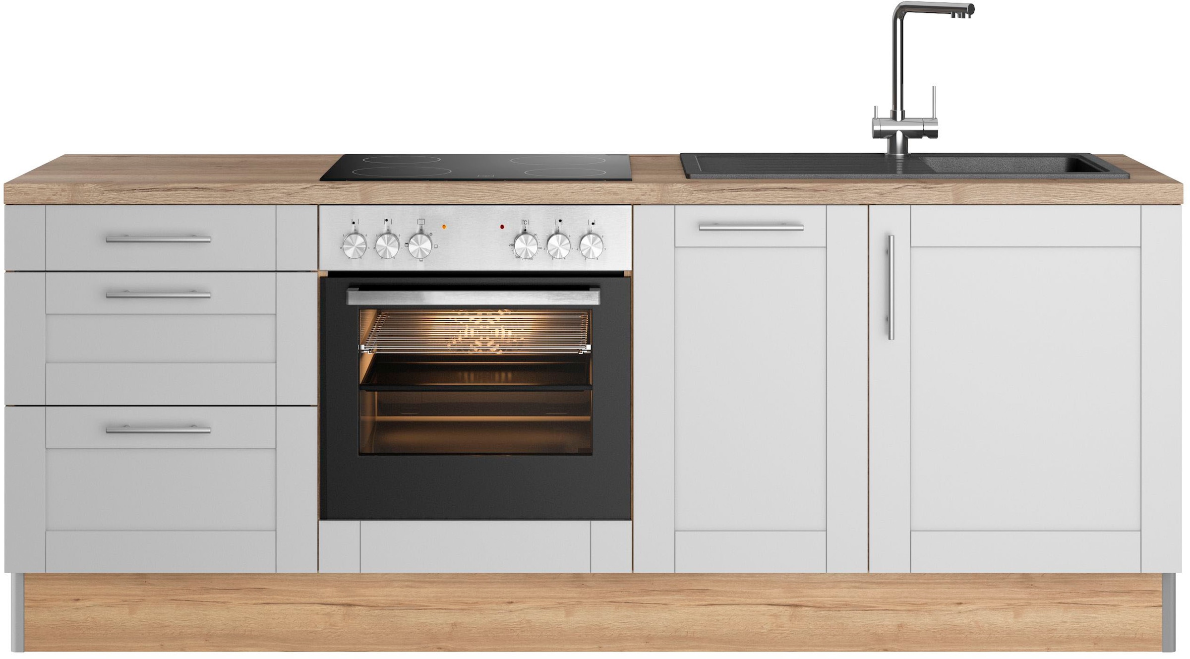 OPTIFIT Küche »Ahus«, 225 cm breit, ohne E-Geräte, Soft Close Funktion, MDF  Fronten auf Raten kaufen