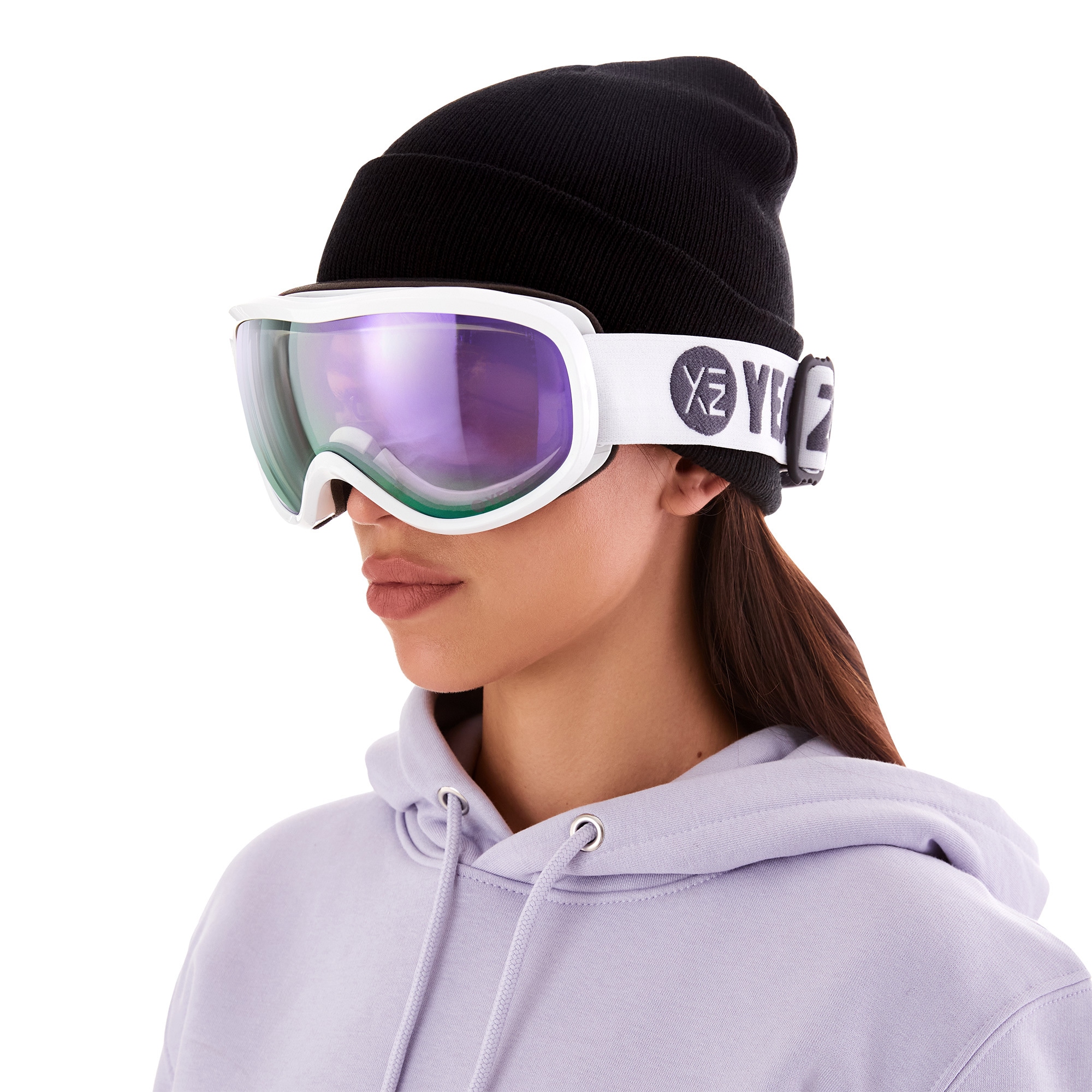 YEAZ Snowboardbrille »Ski- und Snowboard-Brille violett/weiss STEEZE«