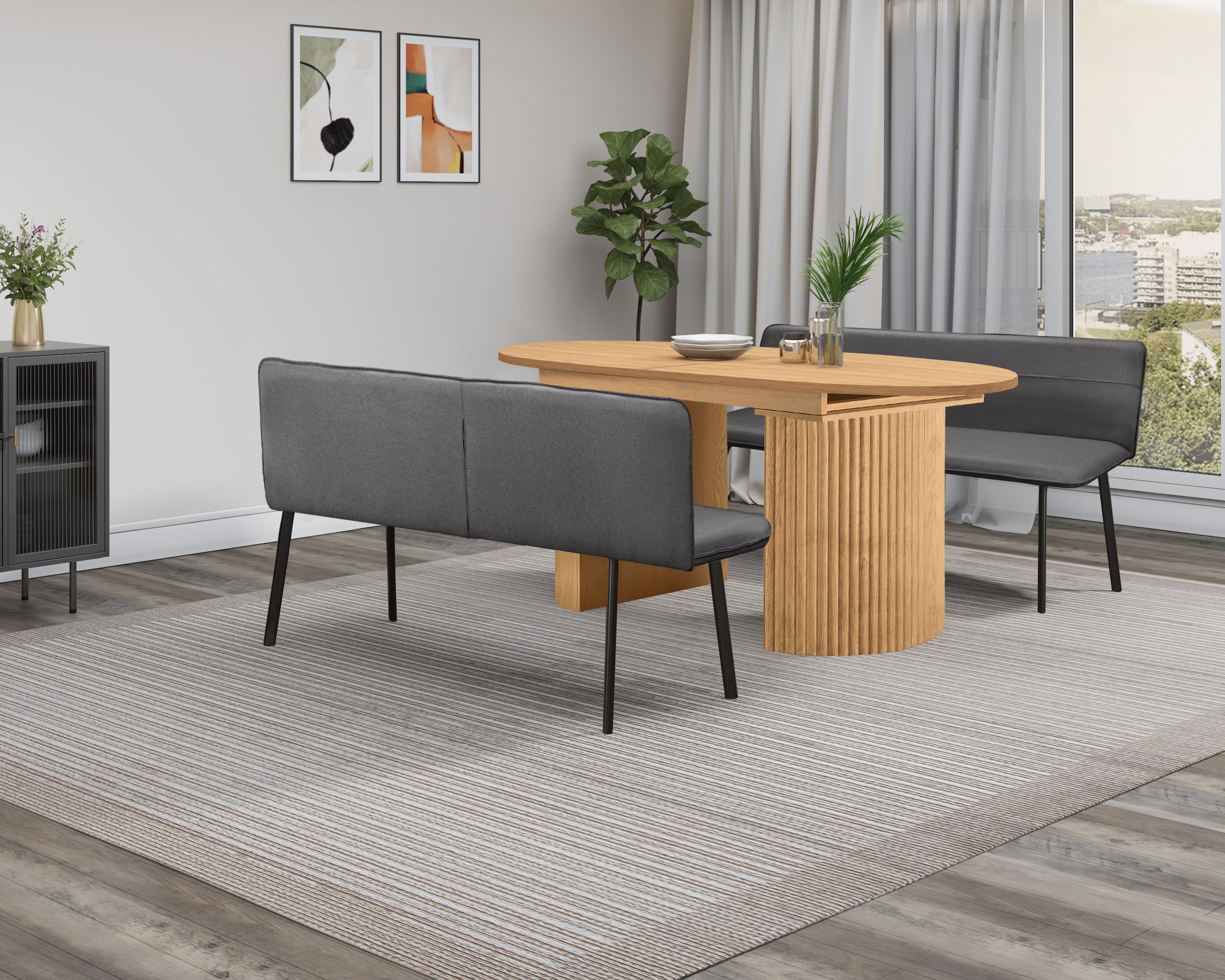 OTTO home Esstisch »Gartempe« ausziehbar 160-210 cm, Synchronauszug, inkl Einlegeplatte, Breite 90cm