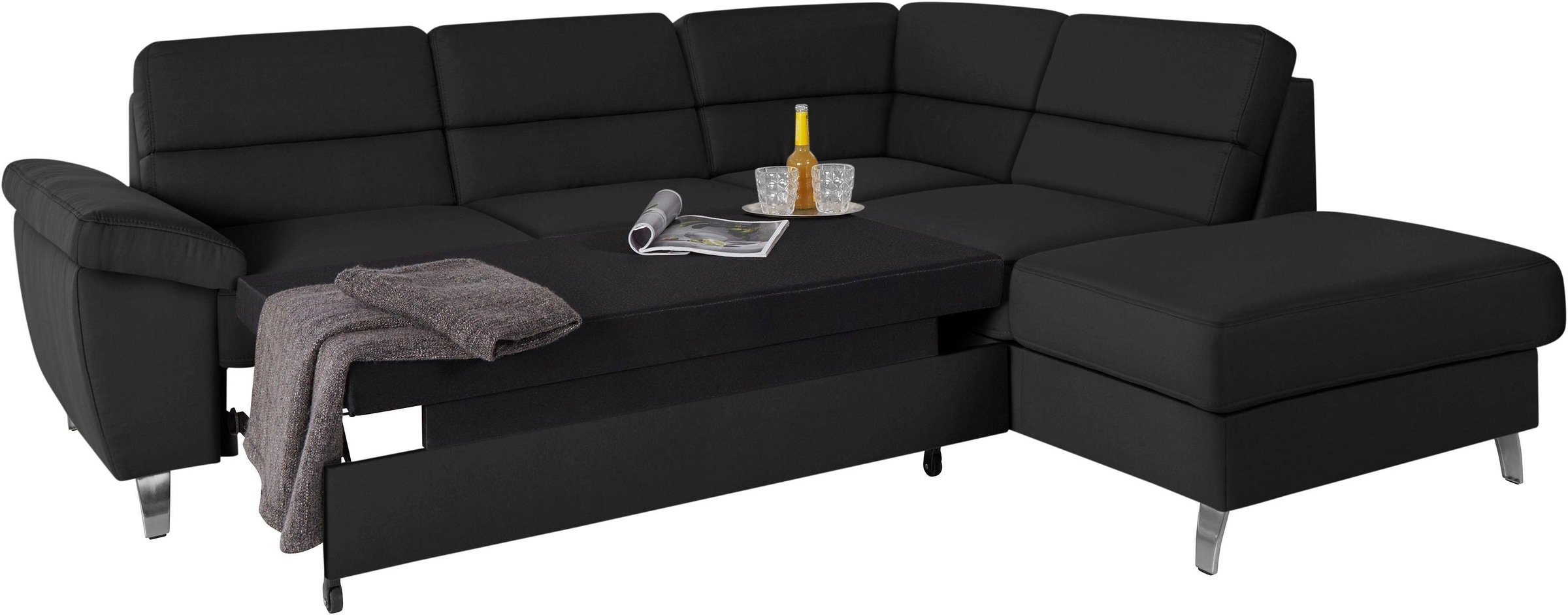 sit&more Ecksofa »Sorano L-Form«, wahlweise mit Bettfunktion und Bettkasten