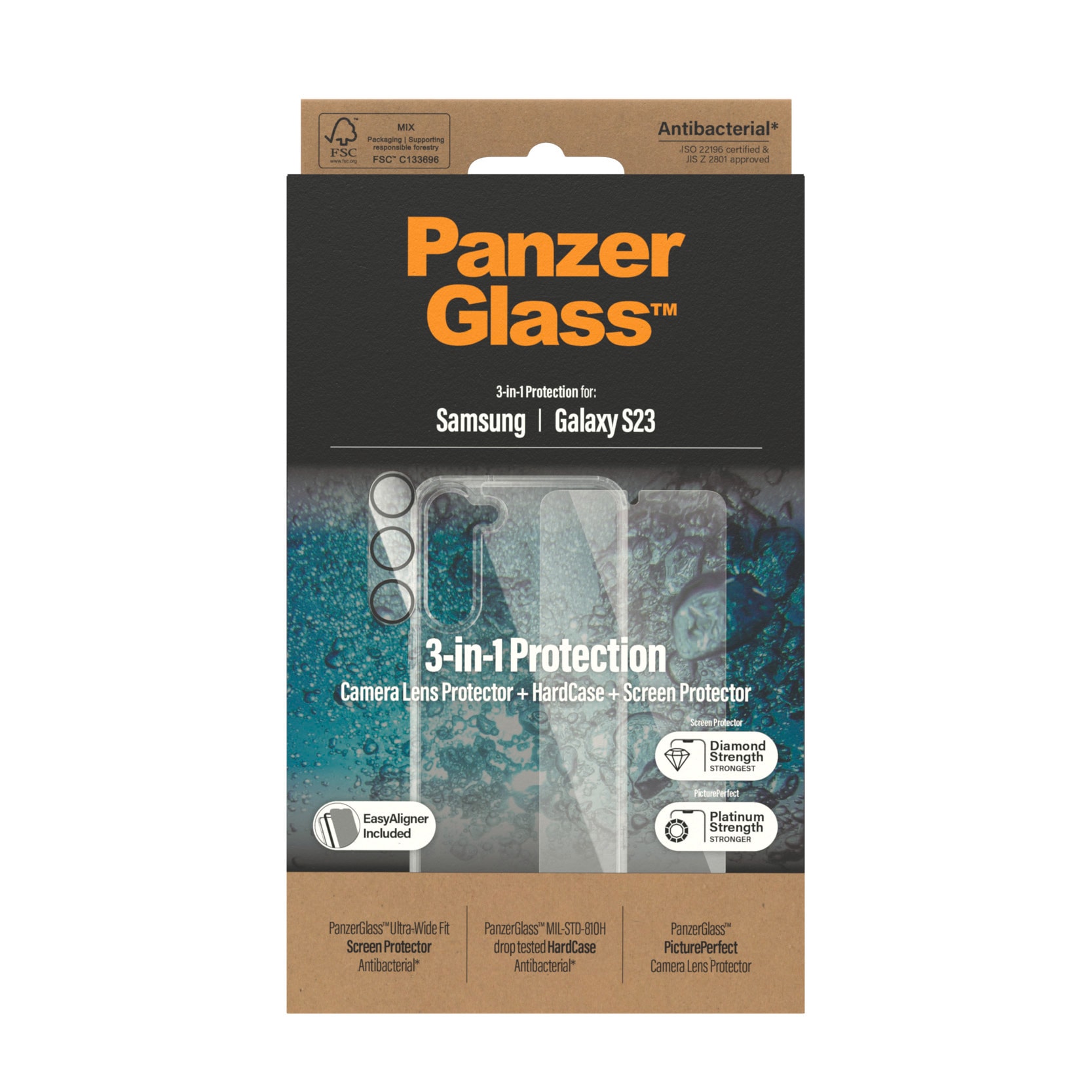 PanzerGlass Backcover »Set: HardCase + Screen Protector - Samsung Galaxy S23« Smartphones