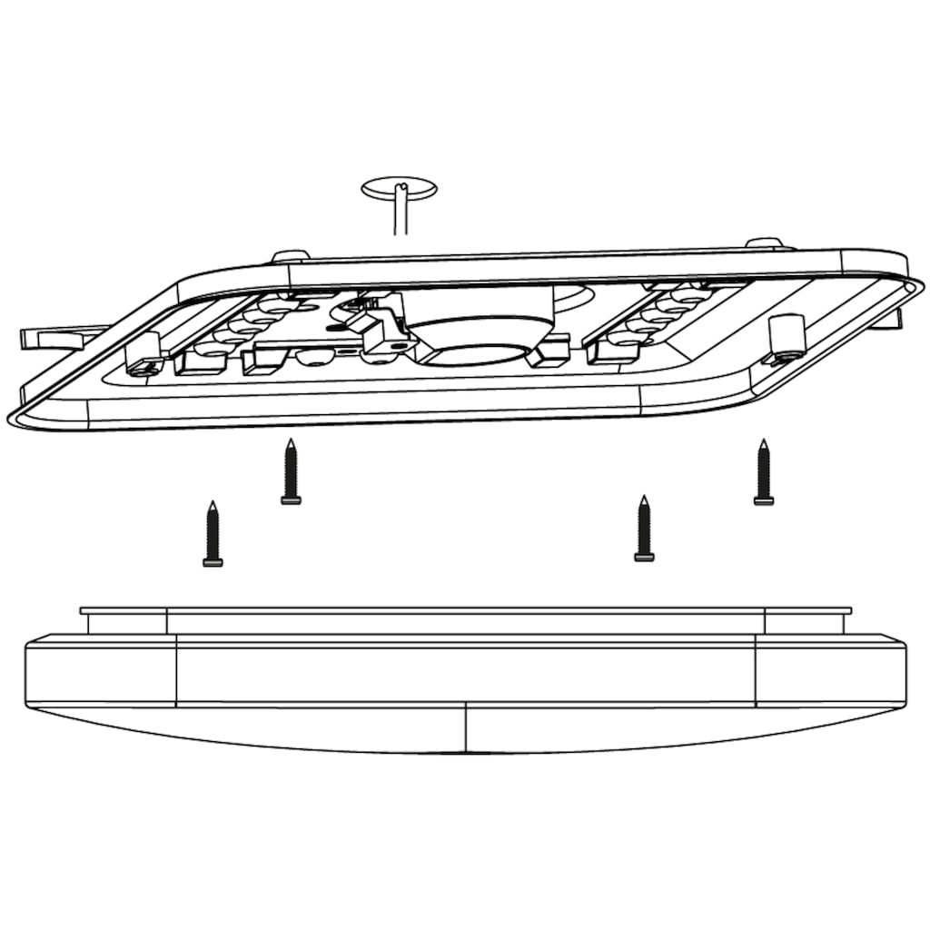 EGLO Deckenleuchte »FRANIA«, LED-Board, Warmweiß, weiß / L28 x H7 x B28 cm / inkl. 1 x LED-Platine (je 10W, 1100lm, 3000K) - Deckenlampe - Schlafzimmerlampe - Büroleuchte - Lampe - Schlafzimmer - Küche - Flur - Flurlampe - Küchenlampe