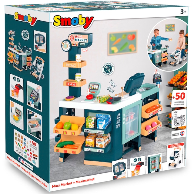 Smoby Kaufladen »Supermarkt Maxi mit Einkaufswagen«, mit Sound- und  Lichteffekten; Made in Europe bei