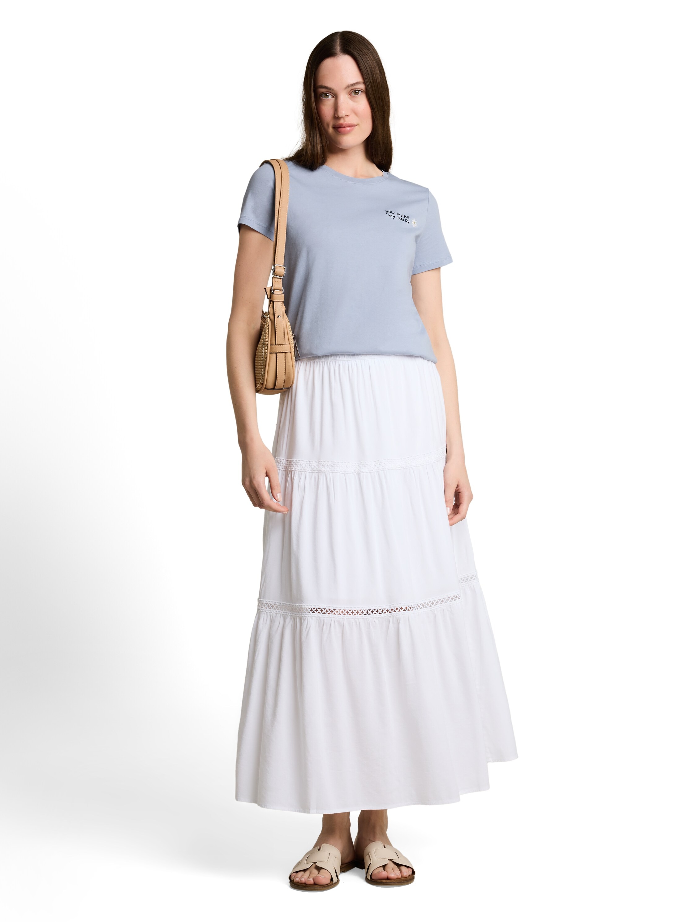 TOM TAILOR Denim Kurzarmshirt Sommershirt mit Stickerei